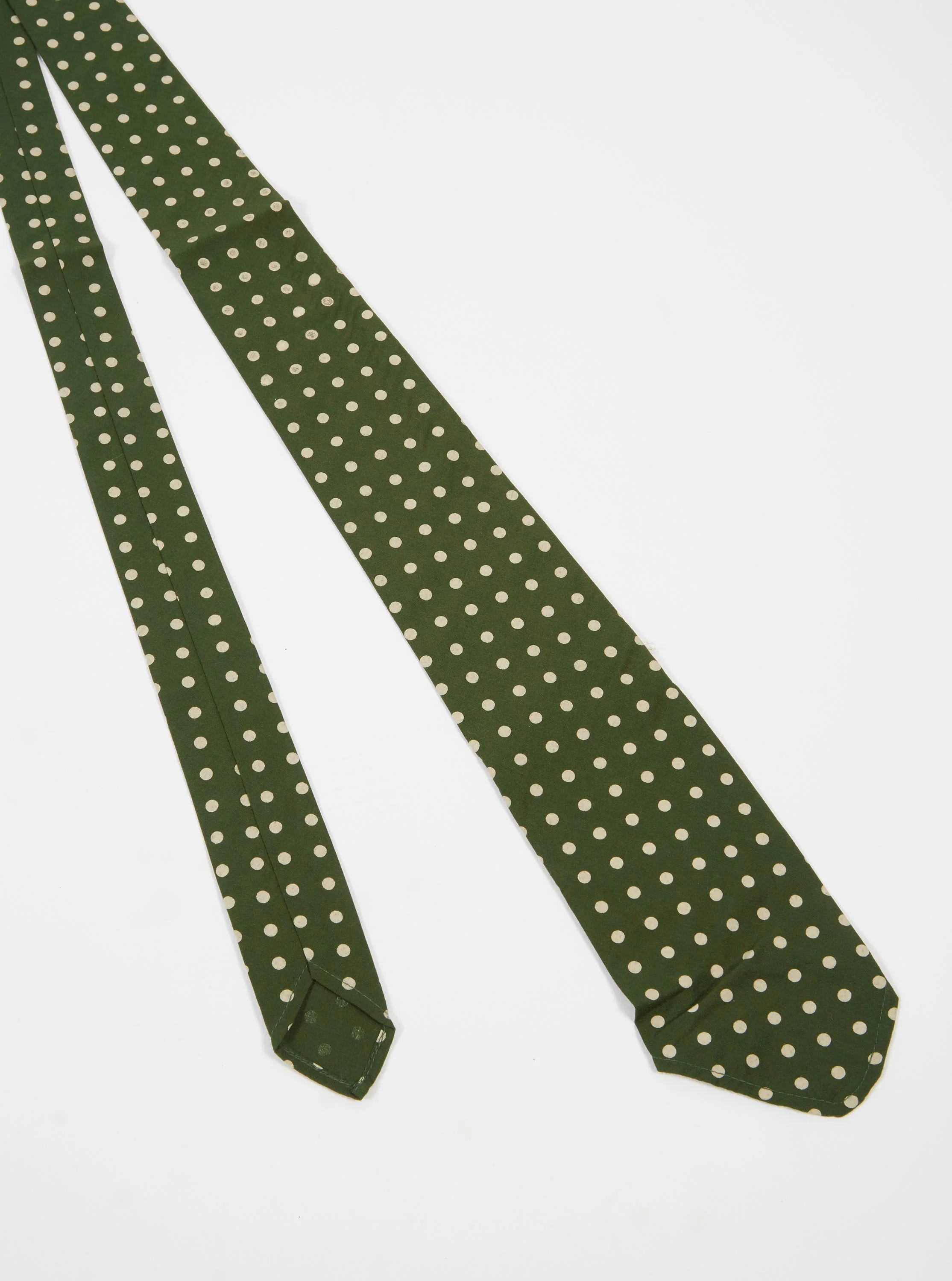 Olive Dot Print Tie - Image 3