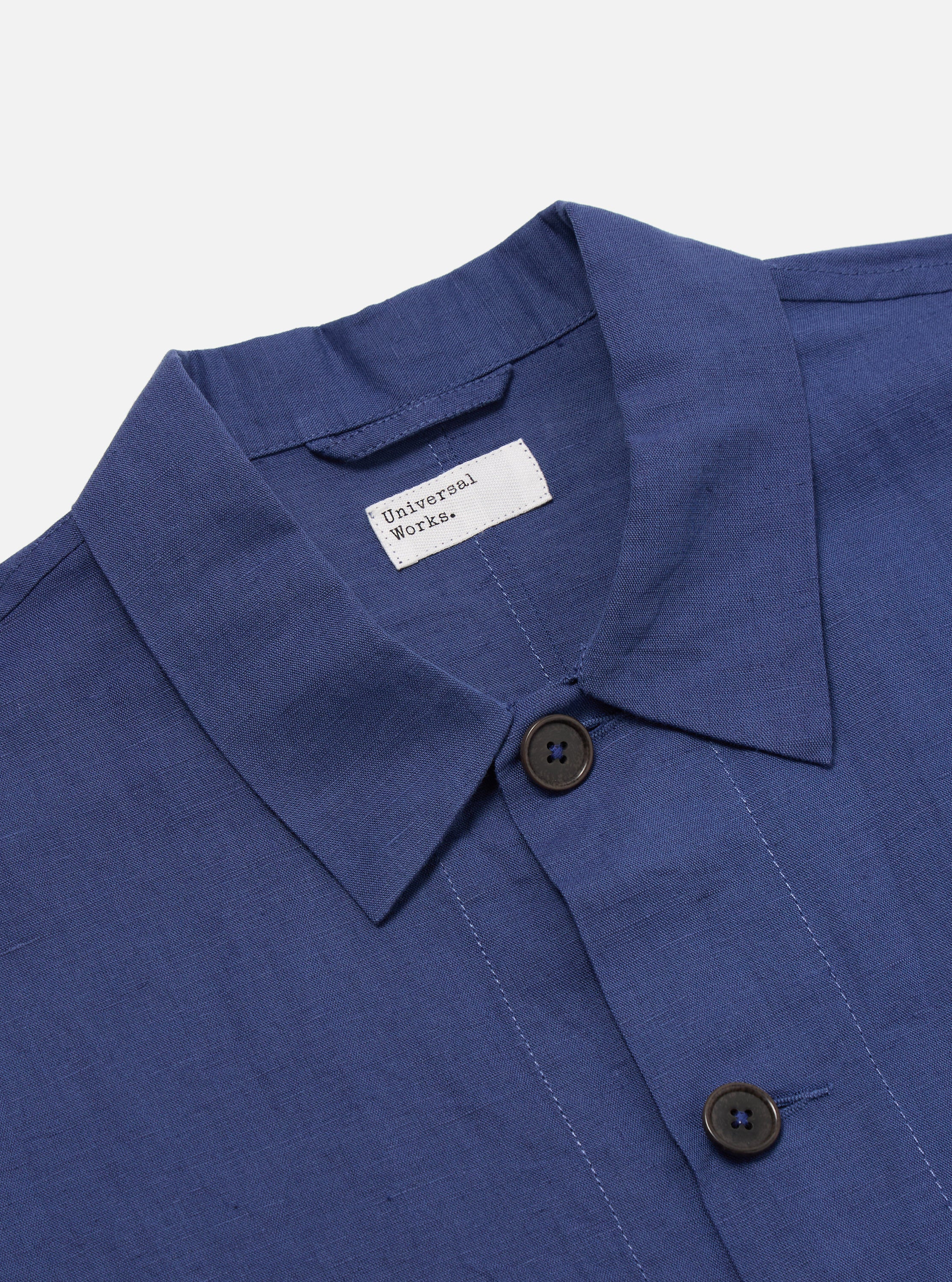 Blue Linen Cotton Shirting Travail Overshirt - Image 5