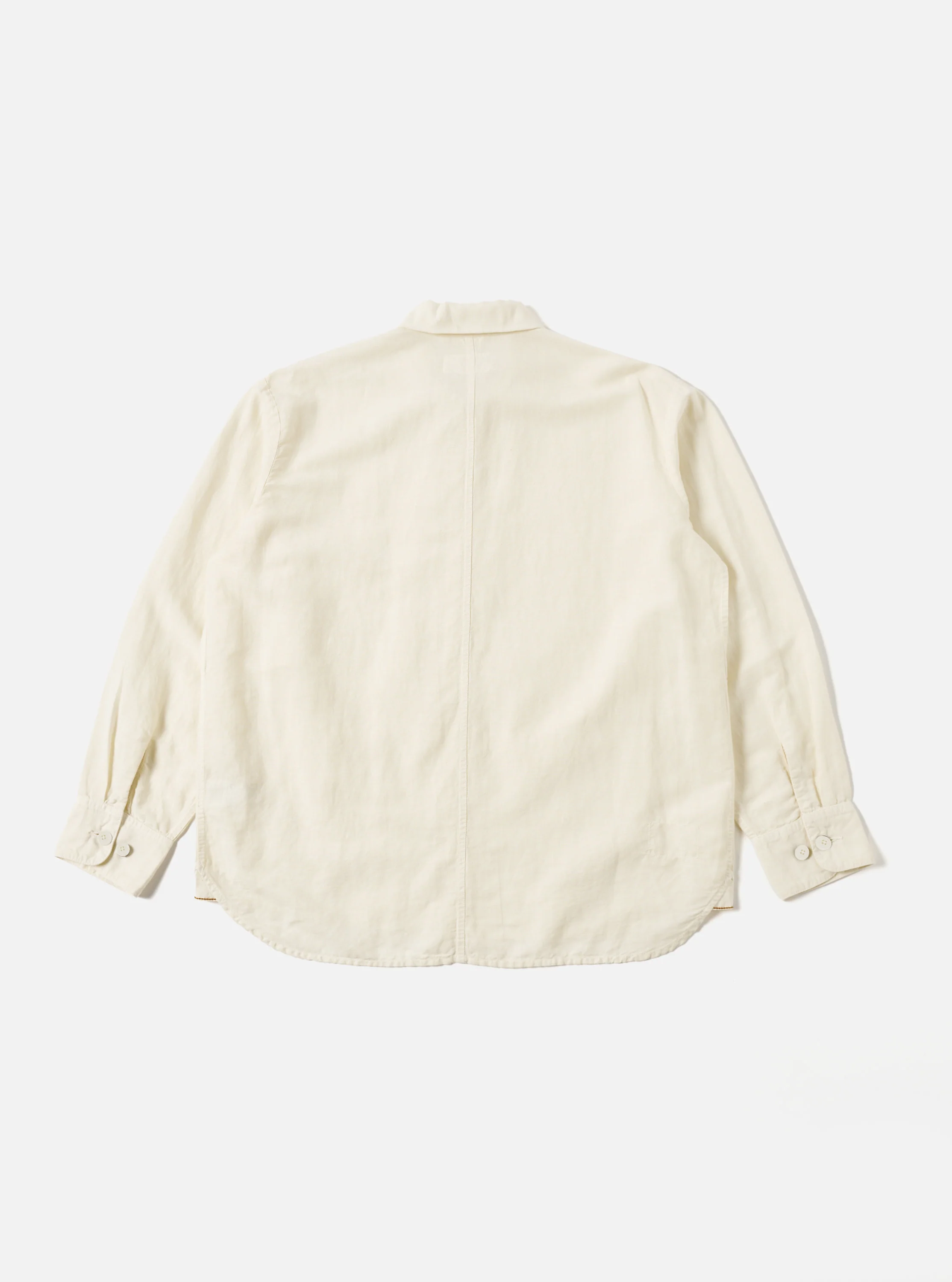 Ecru Linen Cotton Shirting Travail Overshirt - Image 4