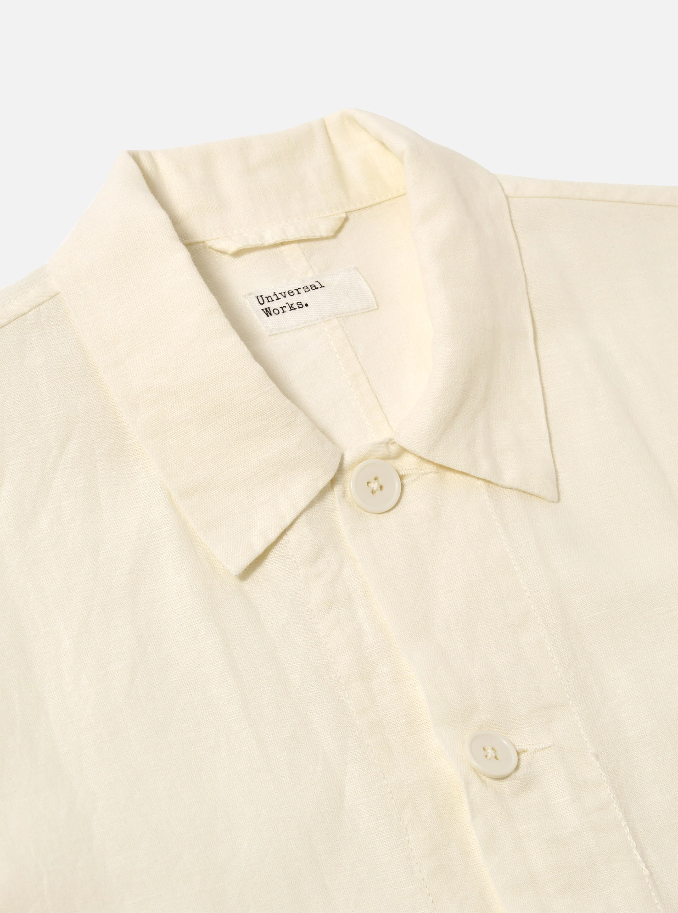 Ecru Linen Cotton Shirting Travail Overshirt - Image 5
