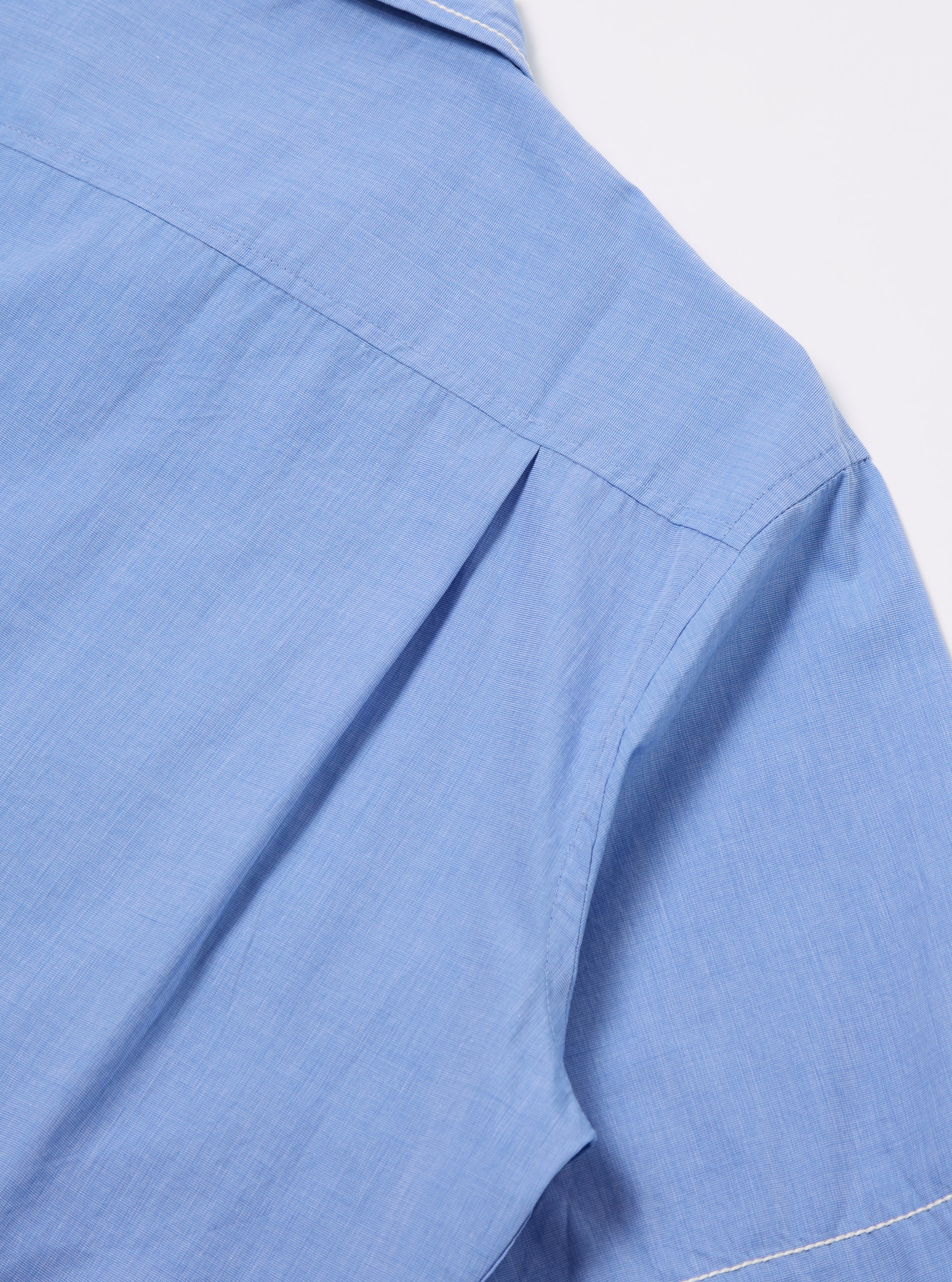 Blue End On End Cotton Utility SS Shirt - Image 8