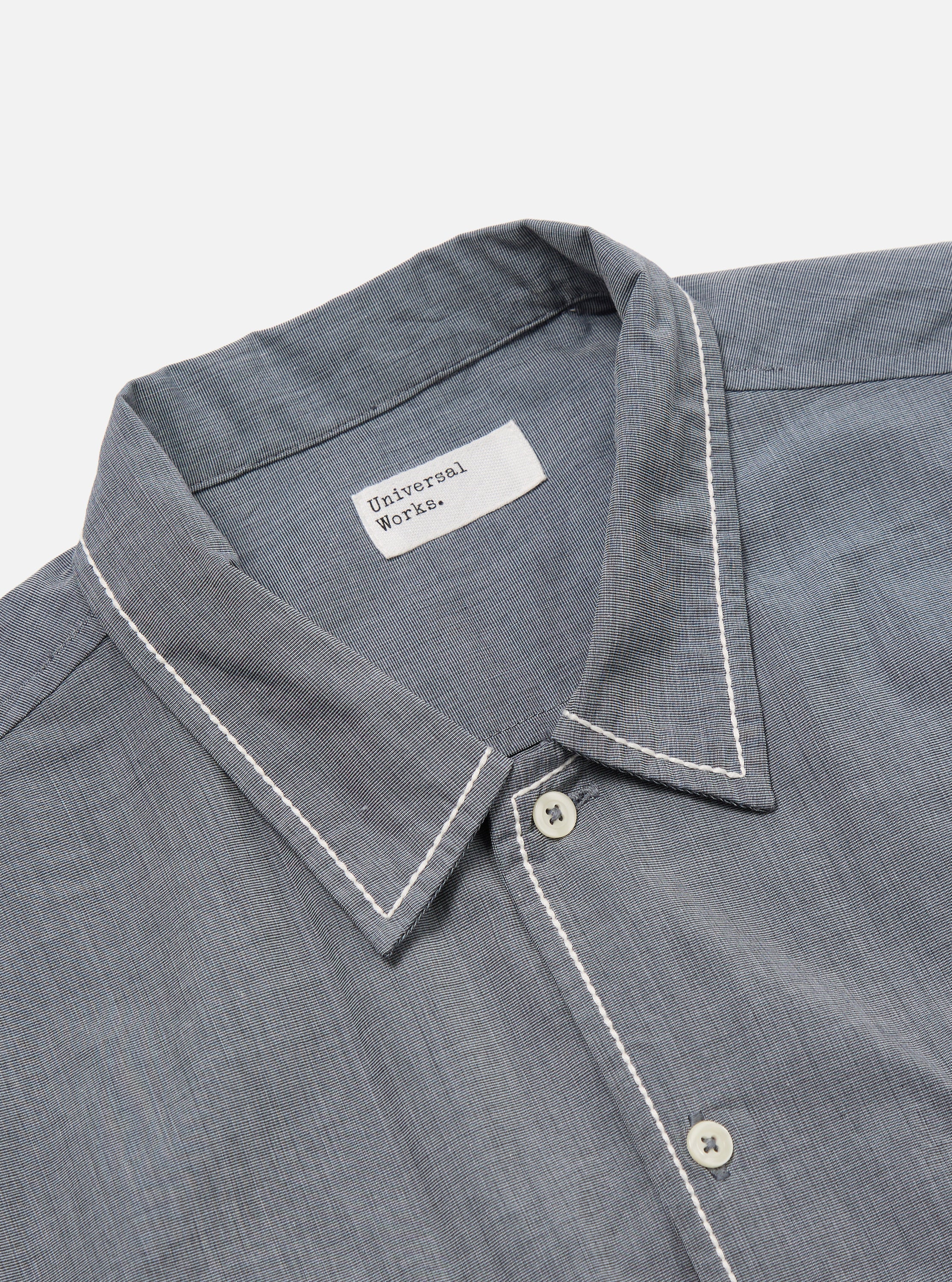 Grey End On End Cotton Utility SS Shirt - Image 5