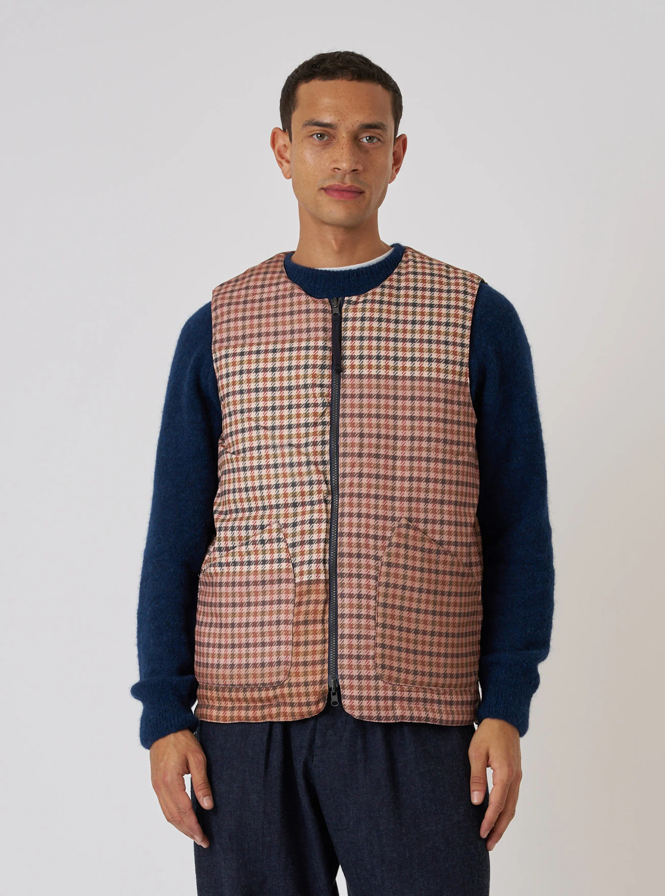 TAION x Universal Works Reversible Dark Navy Military Line Vest - Image 4