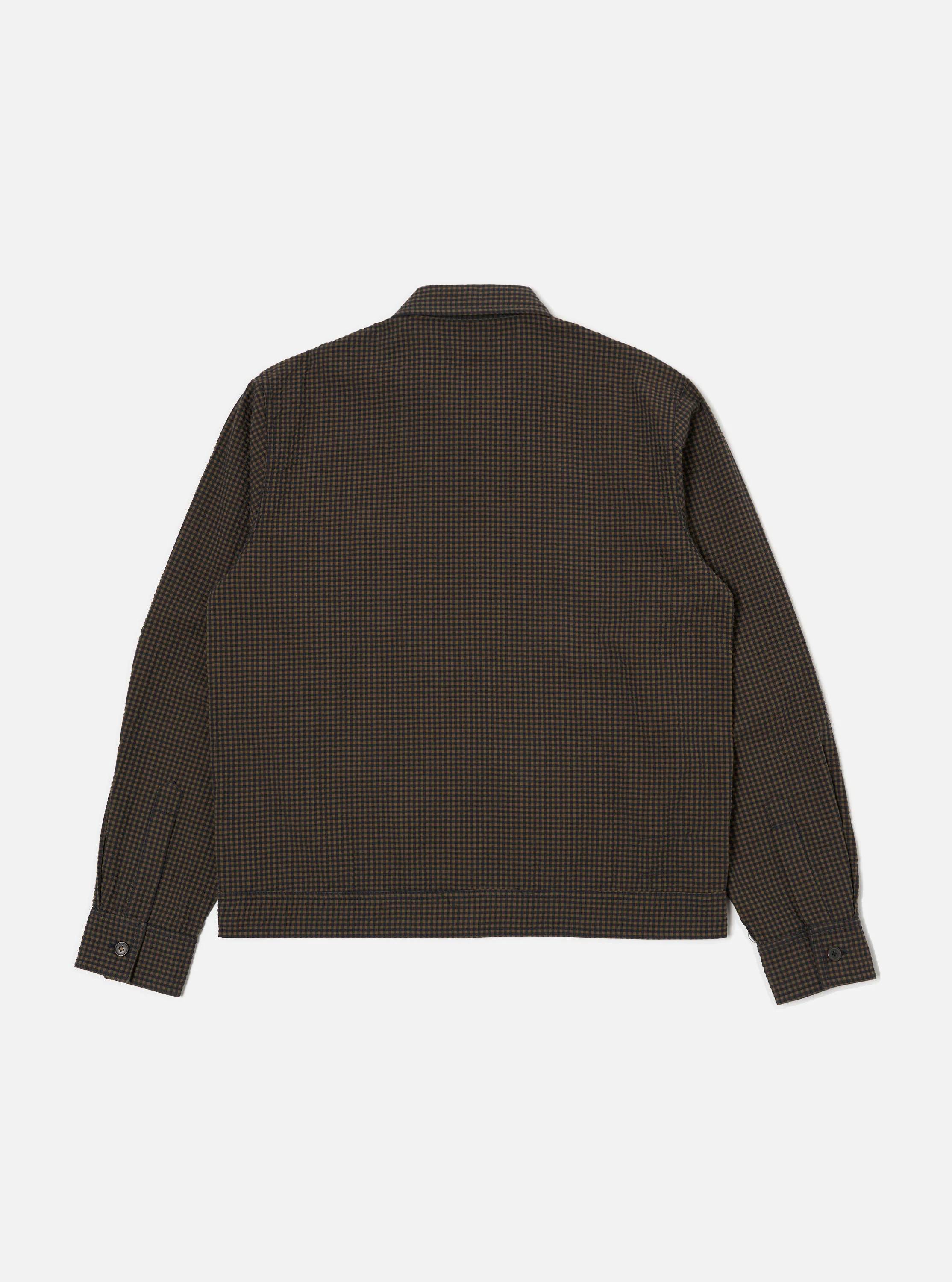 Navy Japanese Seersucker Zip Uniform Jacket - Image 4
