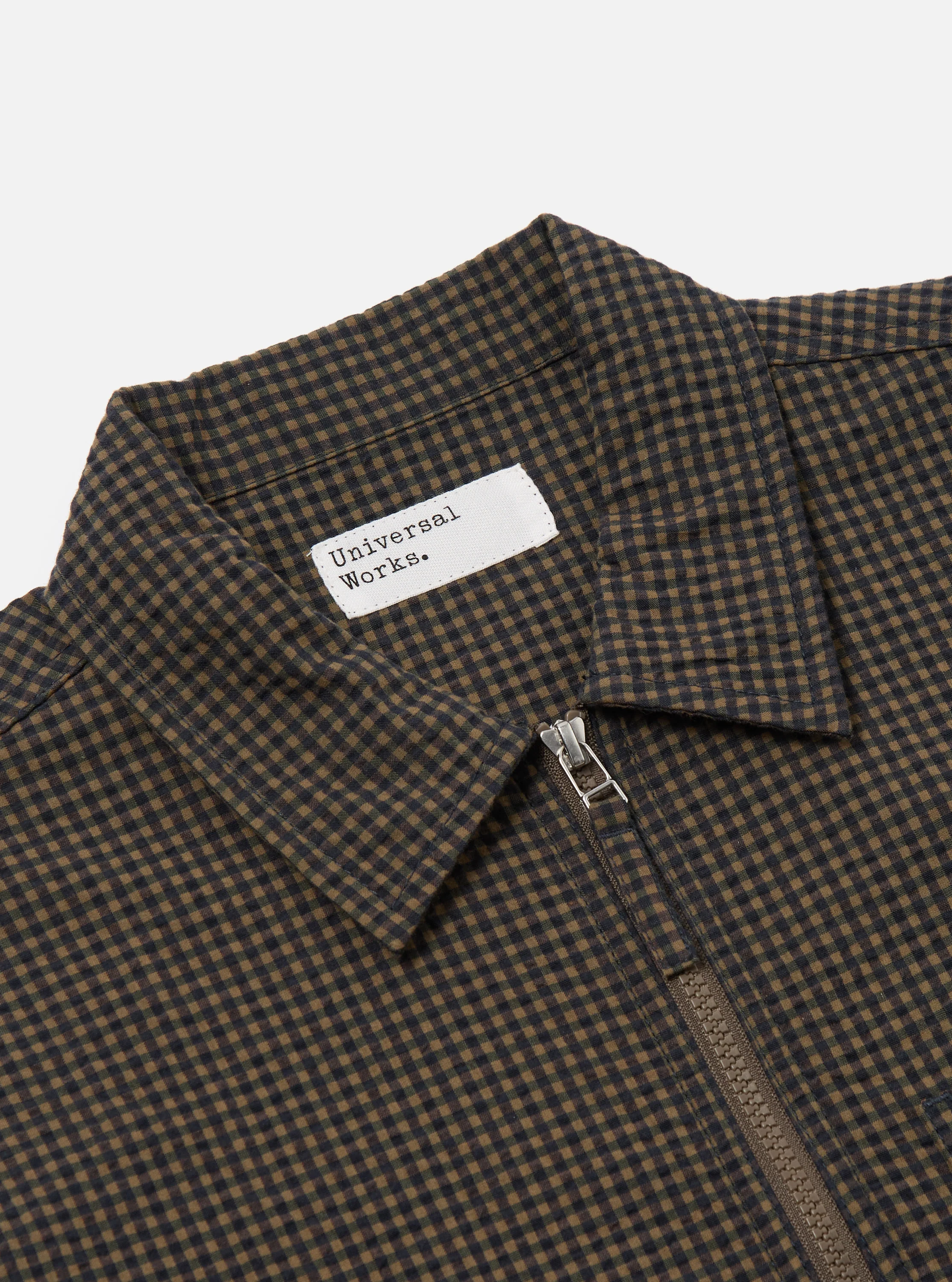 Navy Japanese Seersucker Zip Uniform Jacket - Image 5