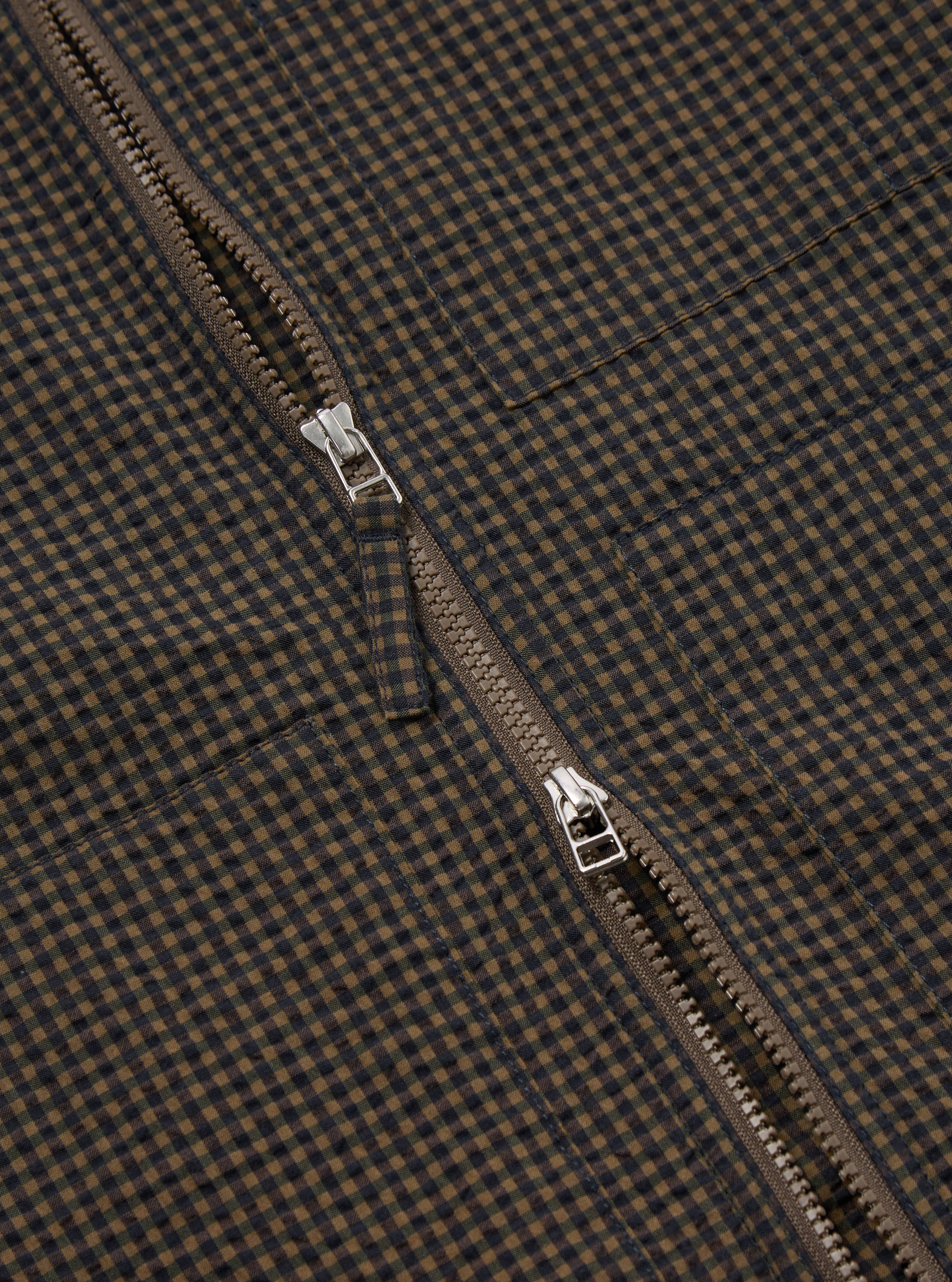 Navy Japanese Seersucker Zip Uniform Jacket - Image 6