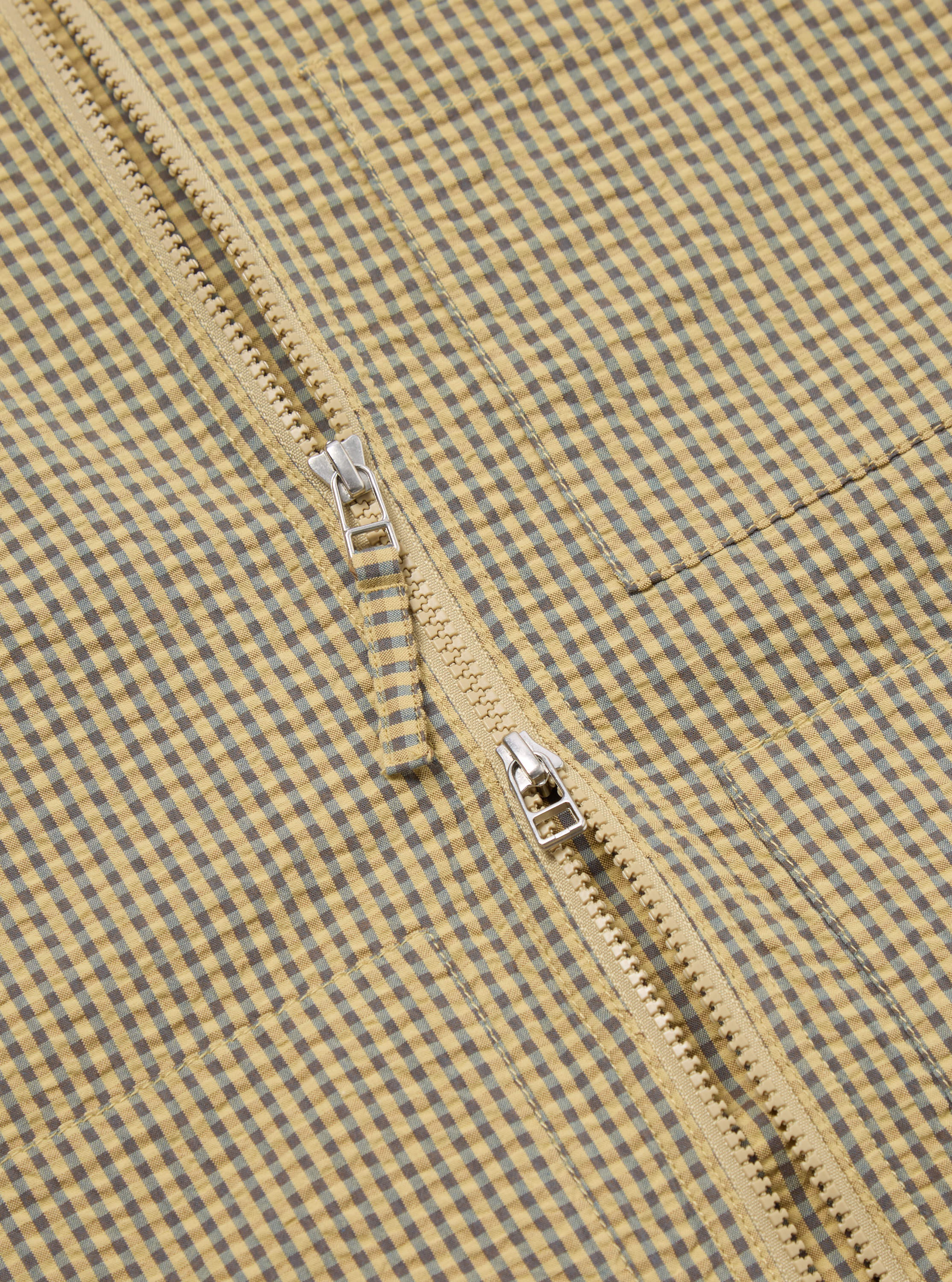 Yellow Japanese Seersucker Zip Uniform Jacket - Image 6