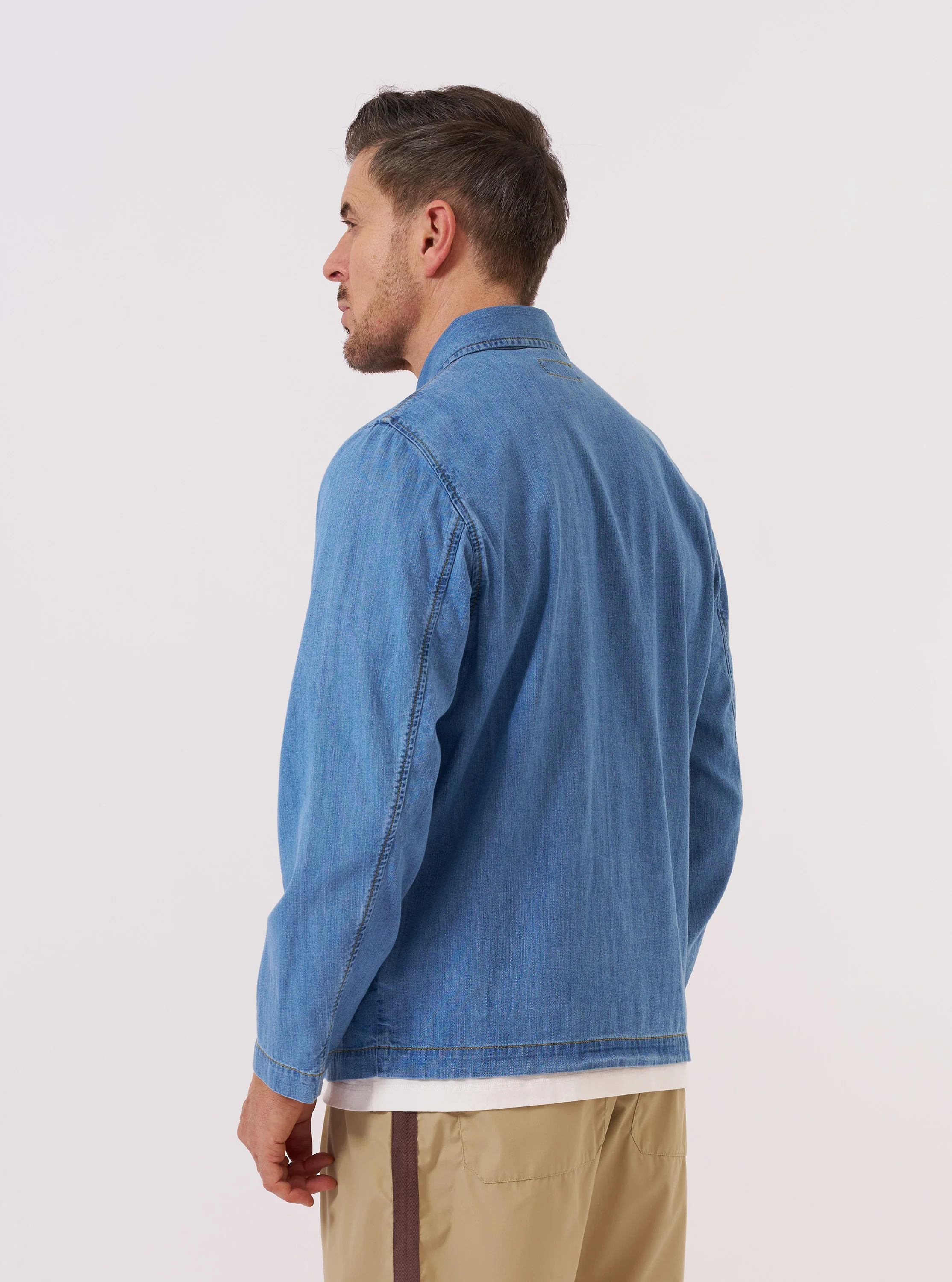 Washed Indigo 8oz Slub Denim Field Jacket - Image 3