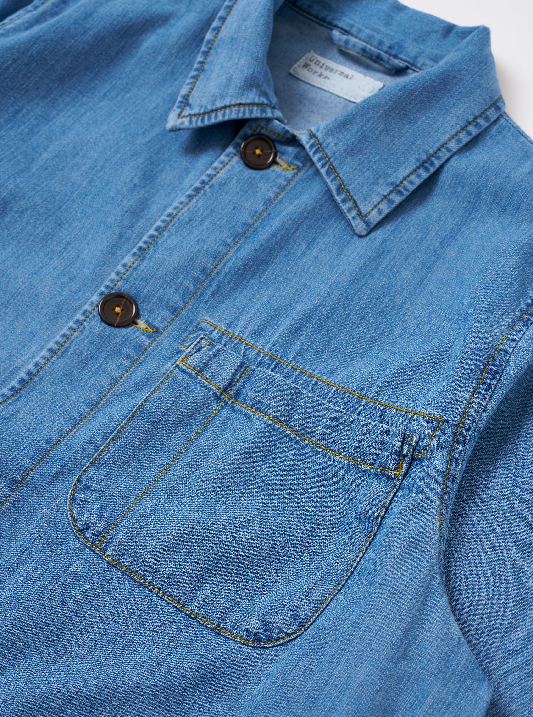 Washed Indigo 8oz Slub Denim Field Jacket - Image 6