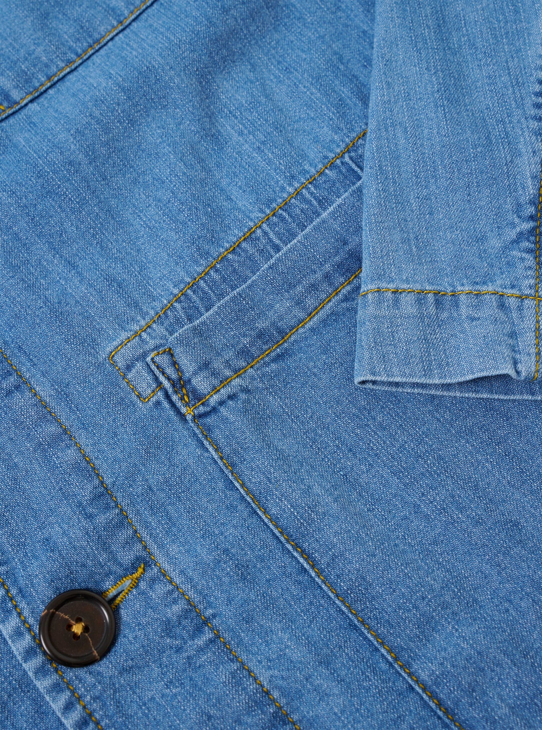 Washed Indigo 8oz Slub Denim Field Jacket - Image 7