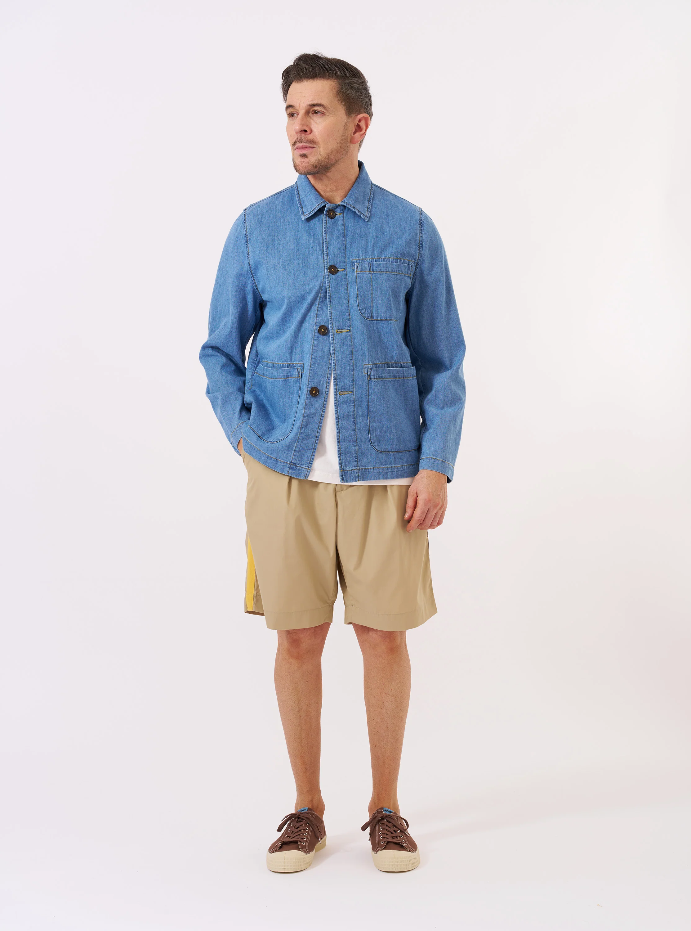Washed Indigo 8oz Slub Denim Field Jacket - Image 8