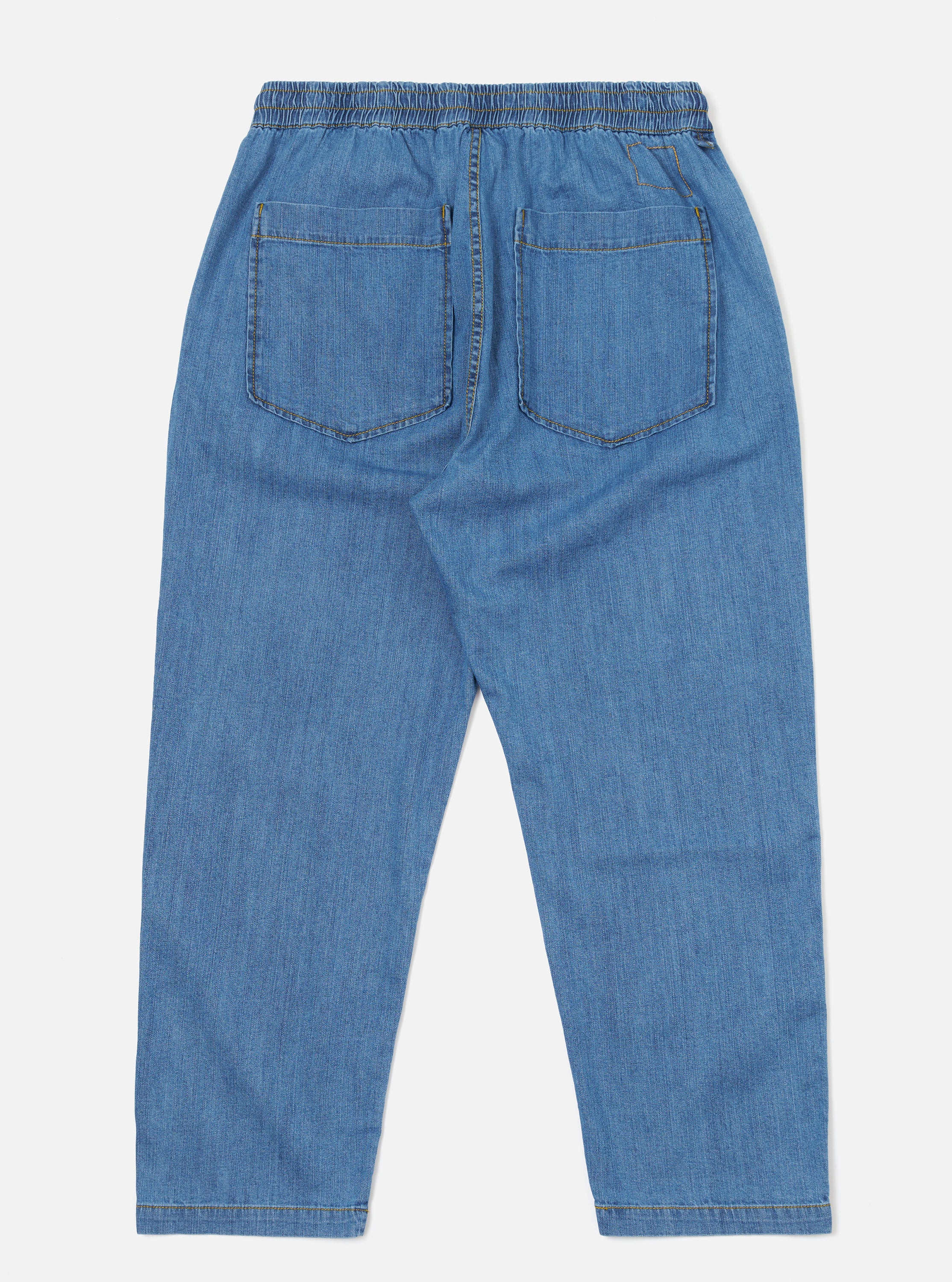 Washed Indigo 8oz Slub Denim Hi Water Trouser - Image 5