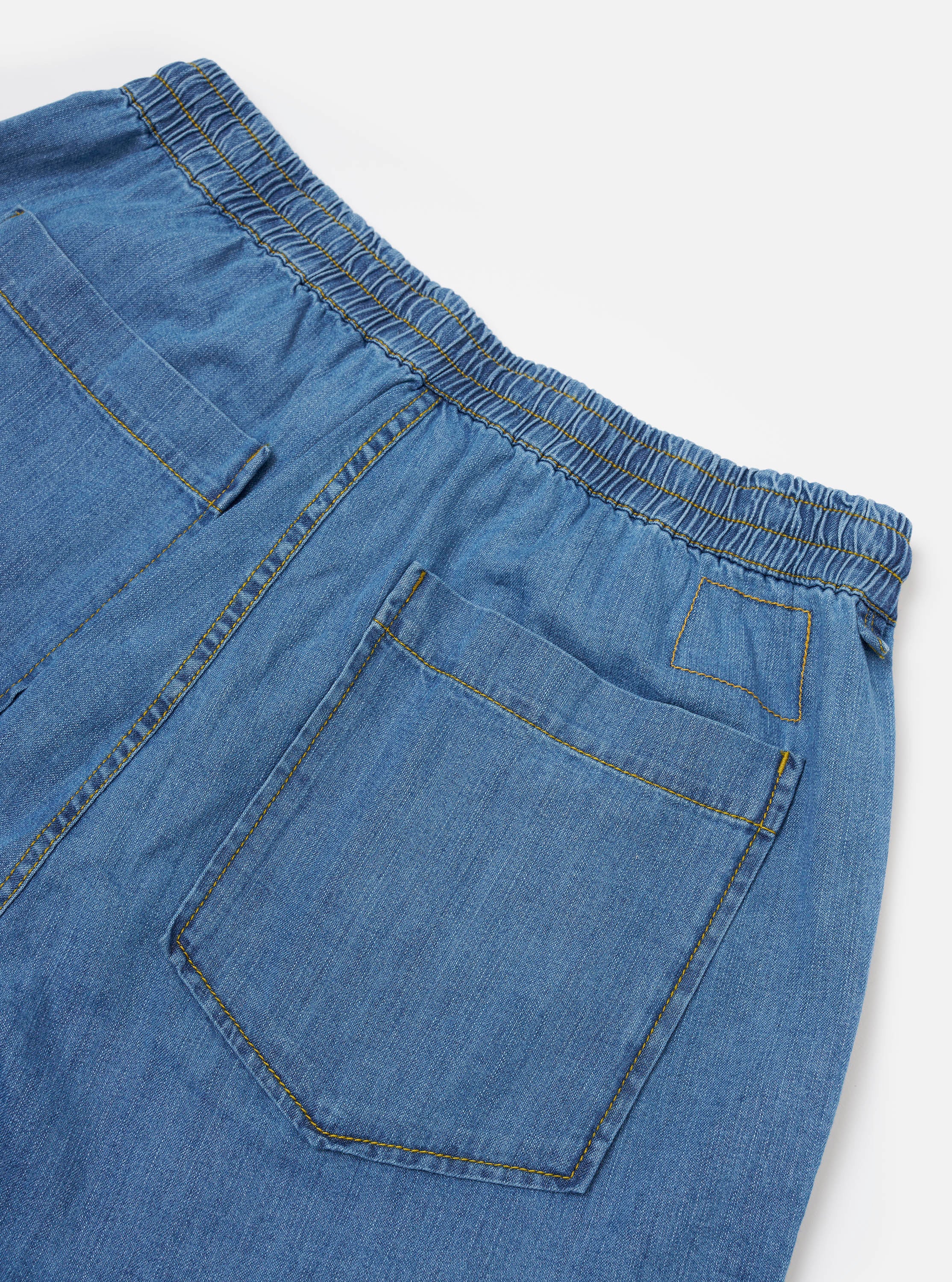 Washed Indigo 8oz Slub Denim Hi Water Trouser - Image 7