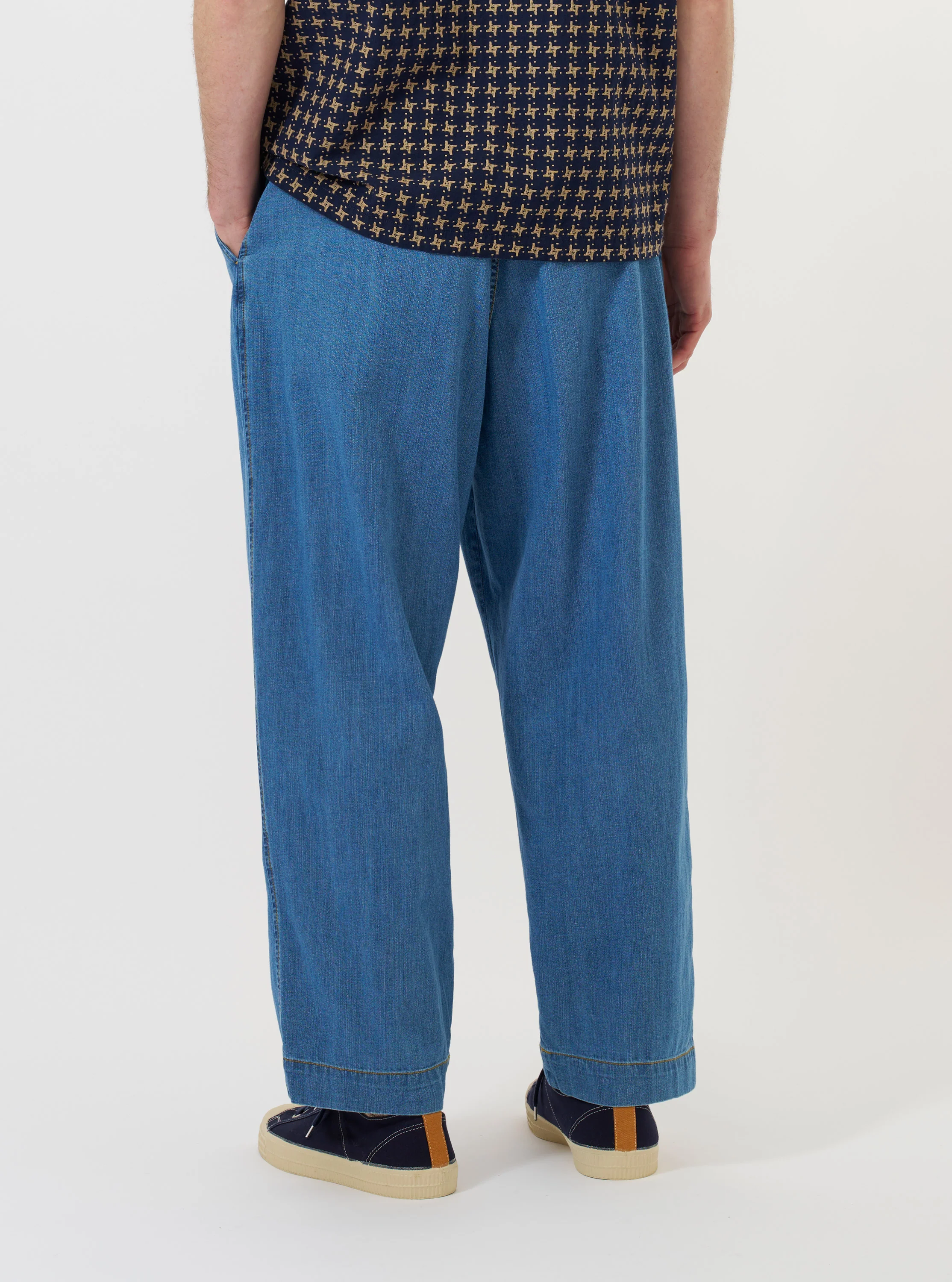 Washed Indigo 8oz Slub Denim Oxford Pant - Image 3