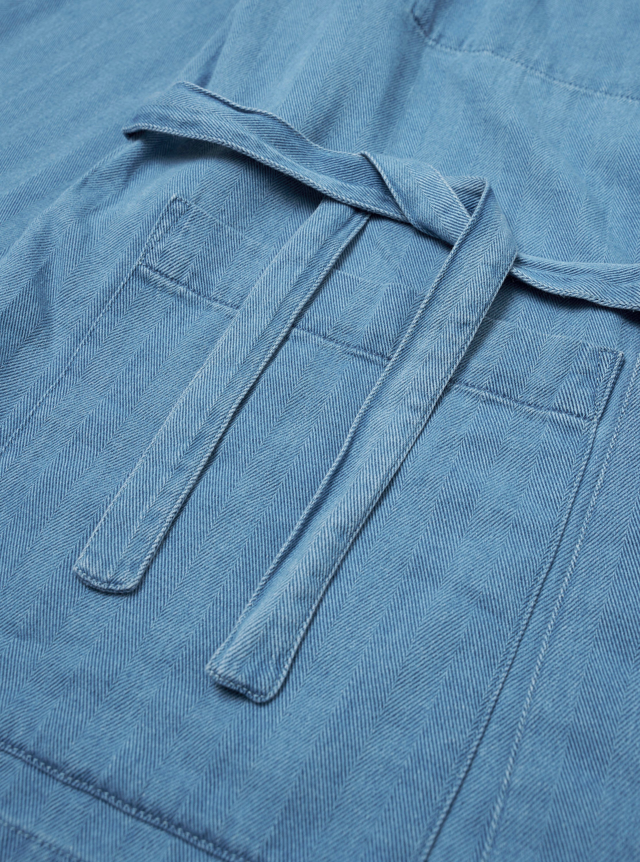 Washed Indigo Recycled Herringbone Kyoto Work Jacket - Image 6