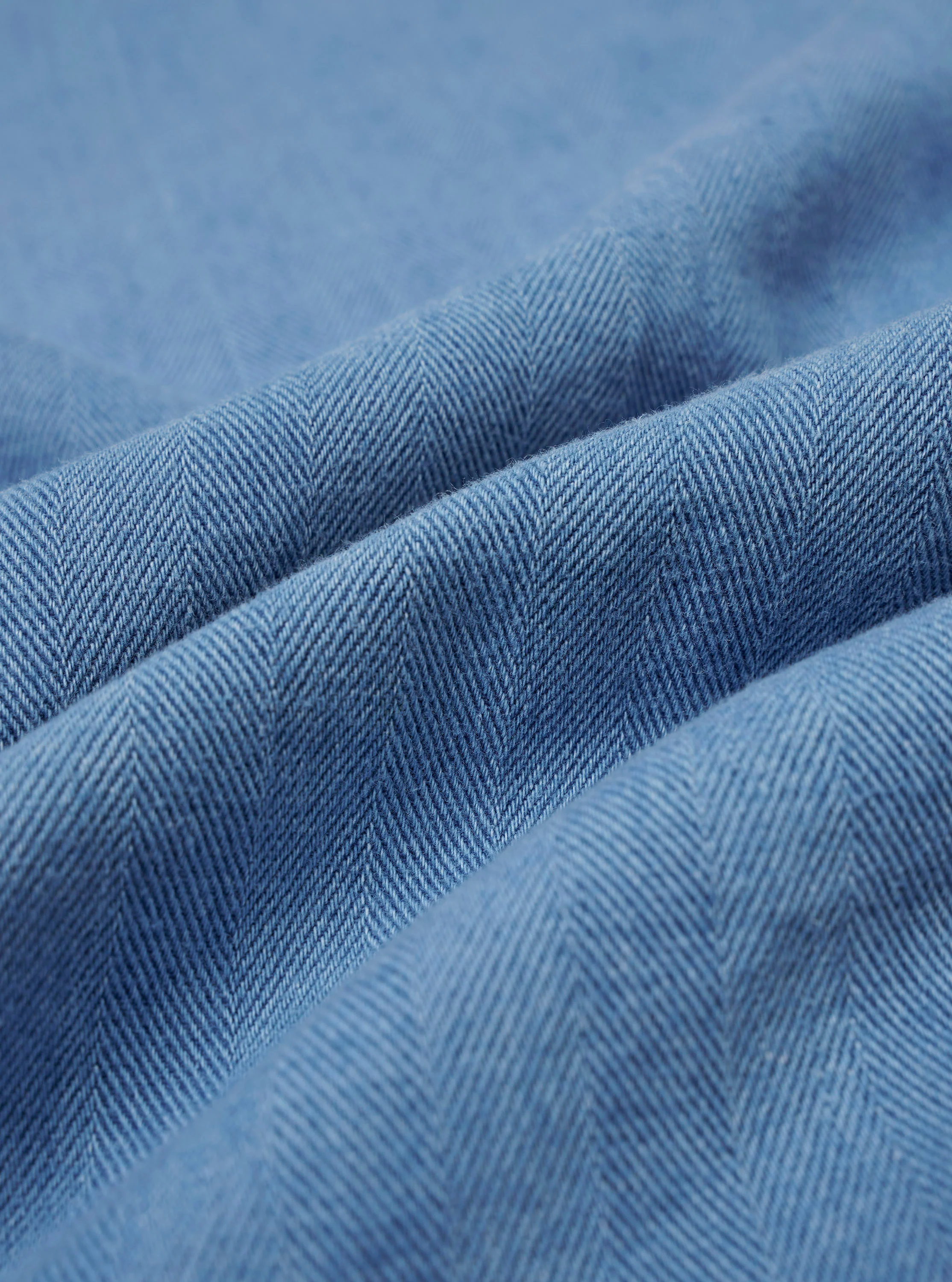 Washed Indigo Recycled Herringbone Road Shirt - Image 4