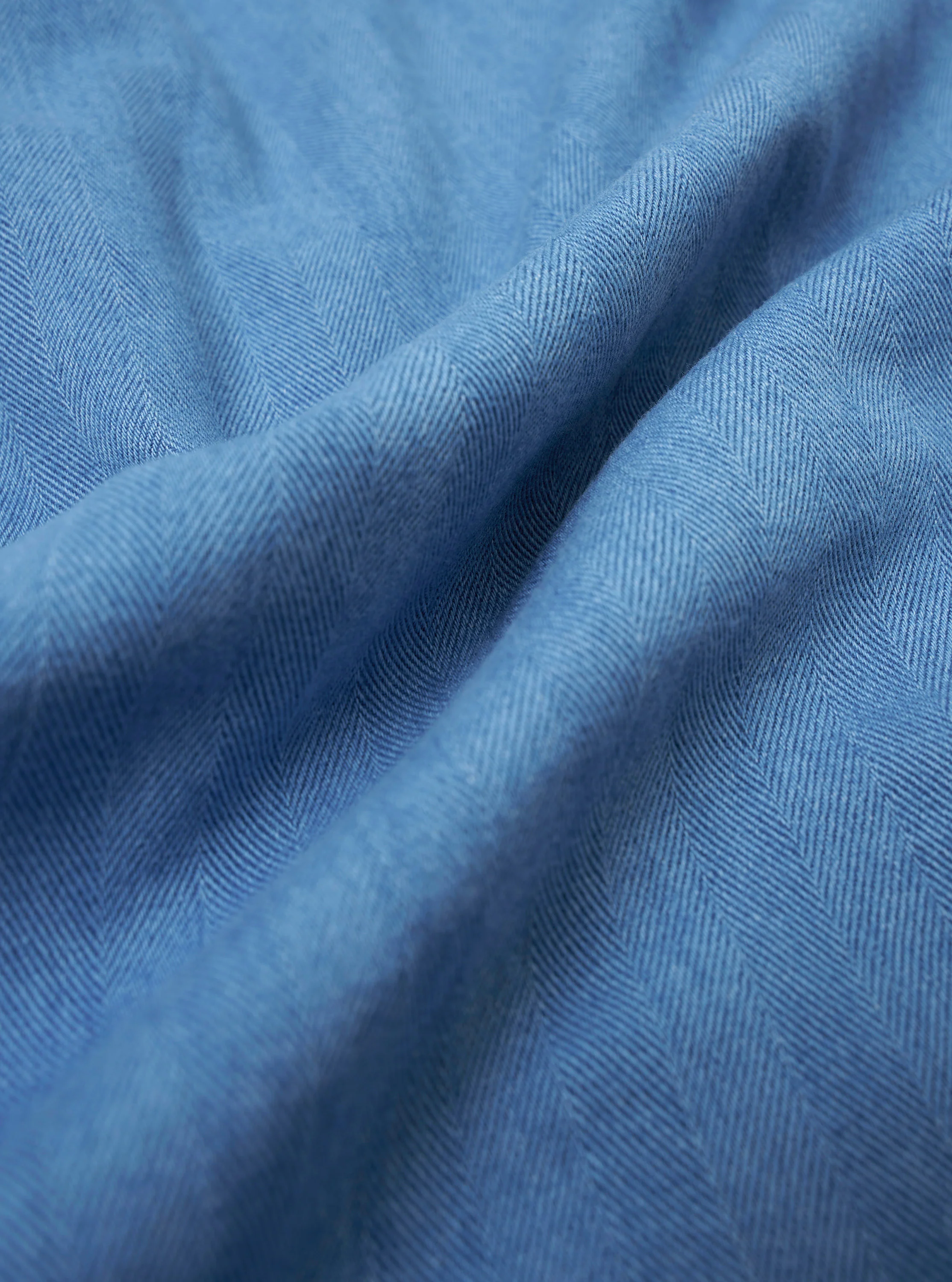 Washed Indigo Recycled Herringbone Smock Overshirt - Image 4