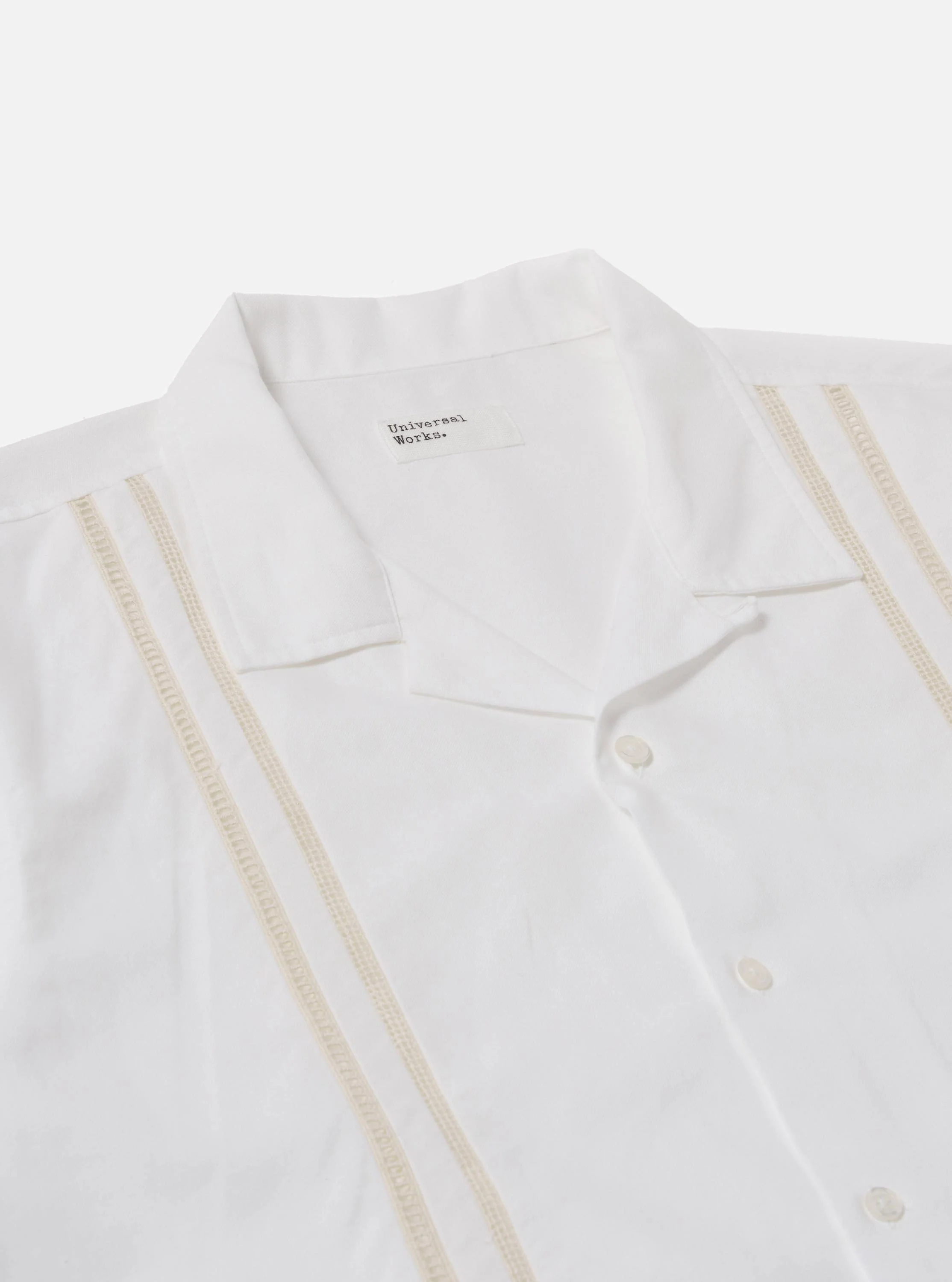 White Classic Oxford Tropicana Shirt - Image 4