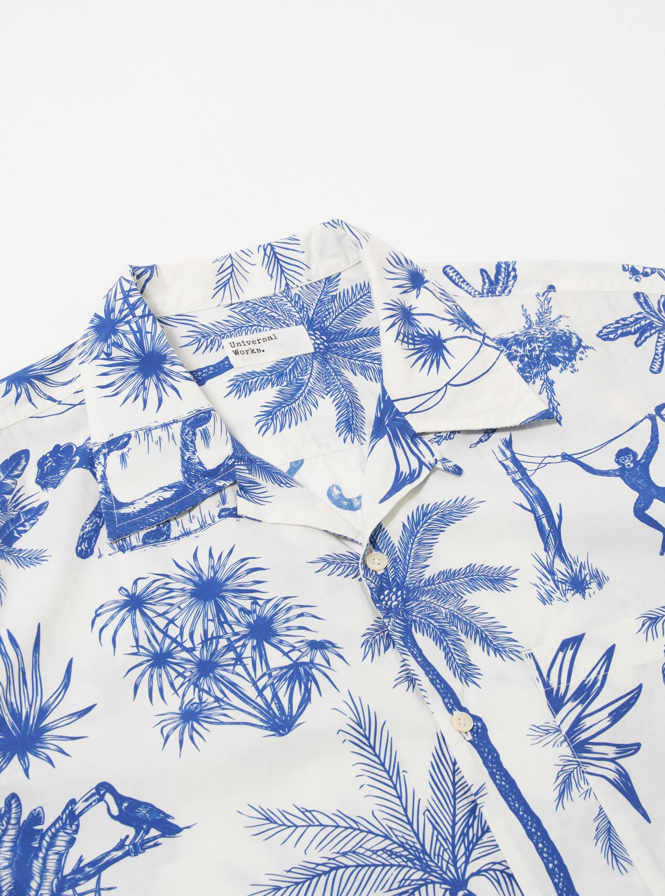 White Jungle Toile Poplin Camp Shirt - Image 6