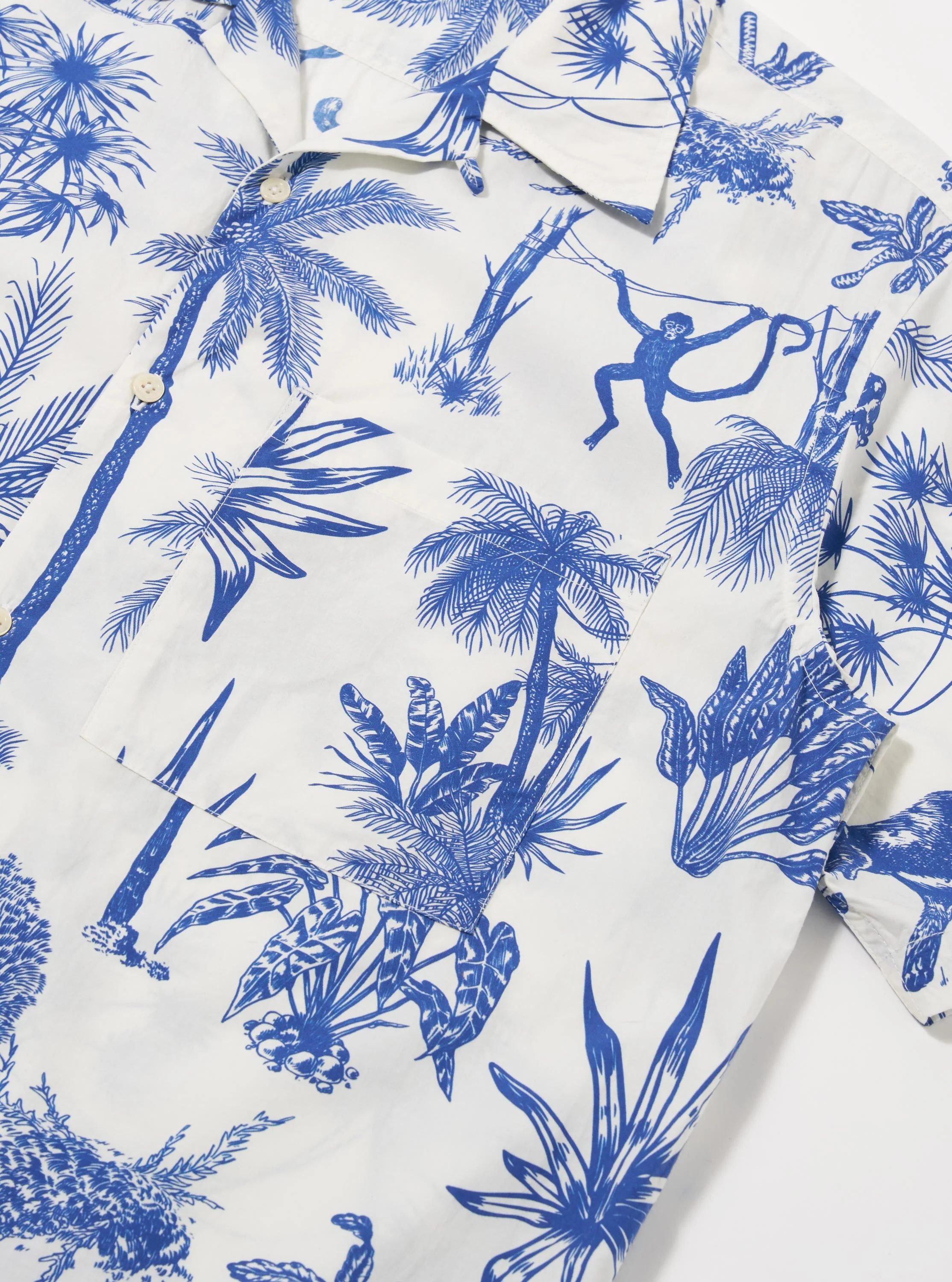 White Jungle Toile Poplin Camp Shirt - Image 7
