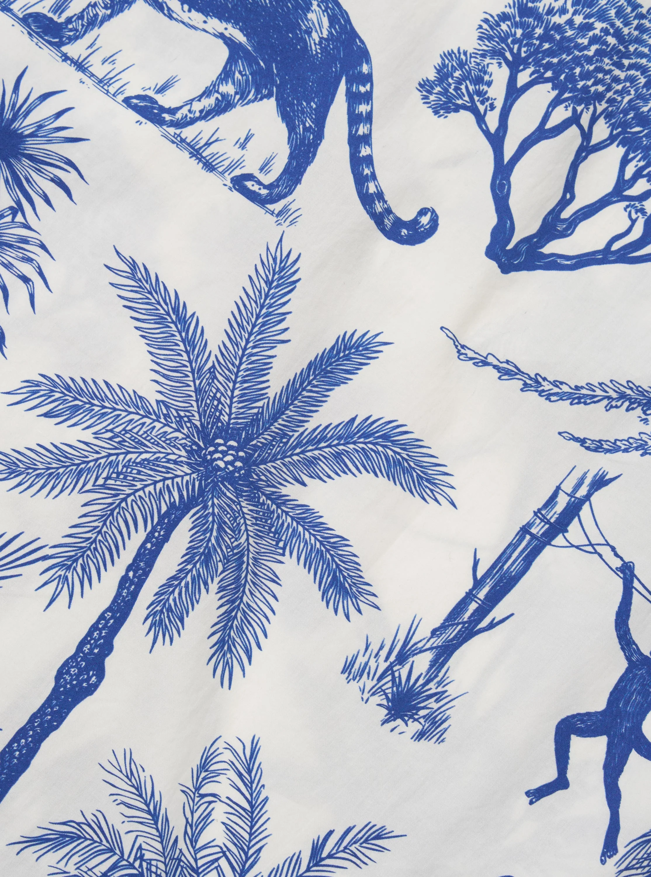 White Jungle Toile Poplin Fatigue Shirt - Image 4