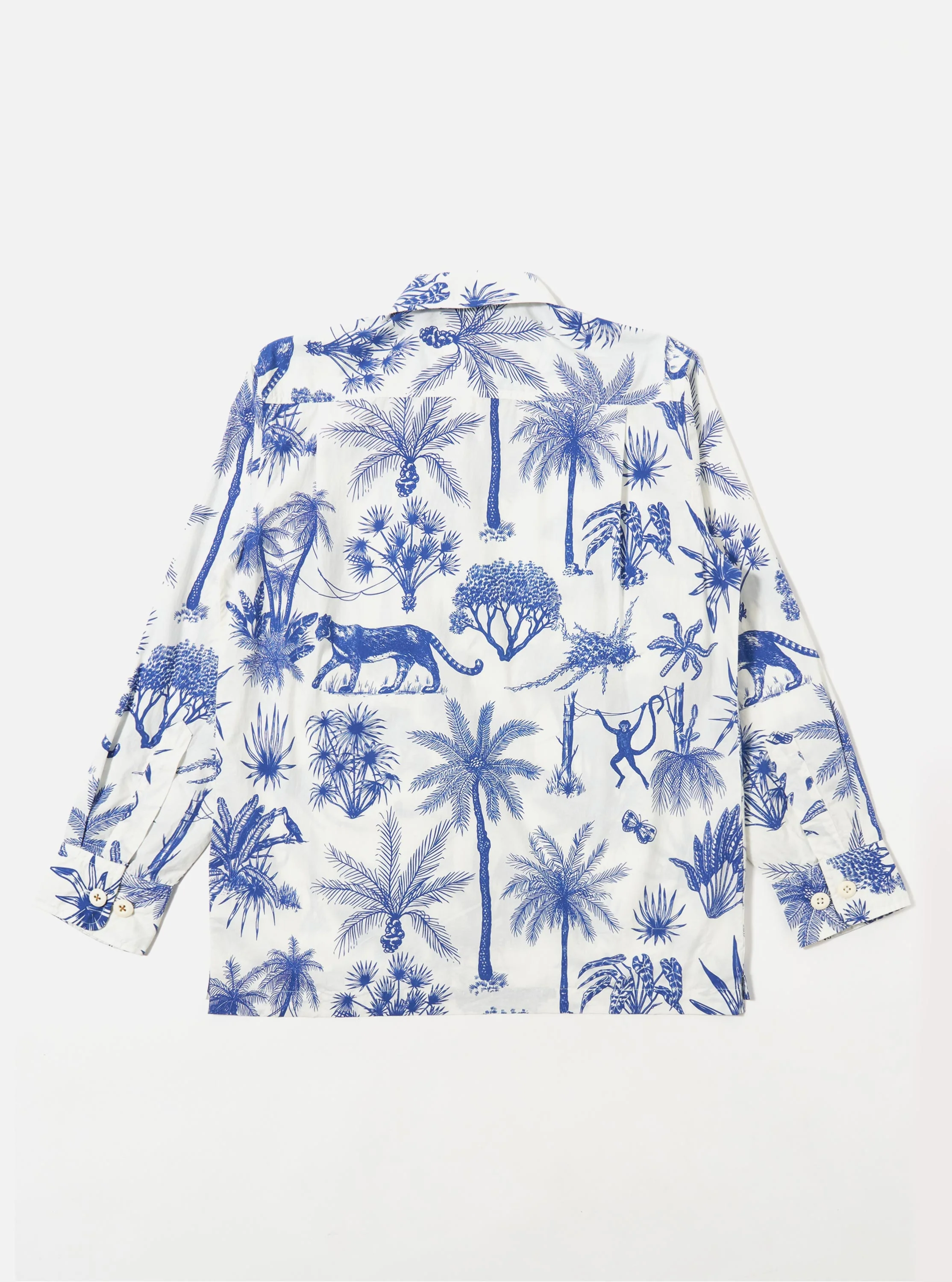 White Jungle Toile Poplin Fatigue Shirt - Image 5