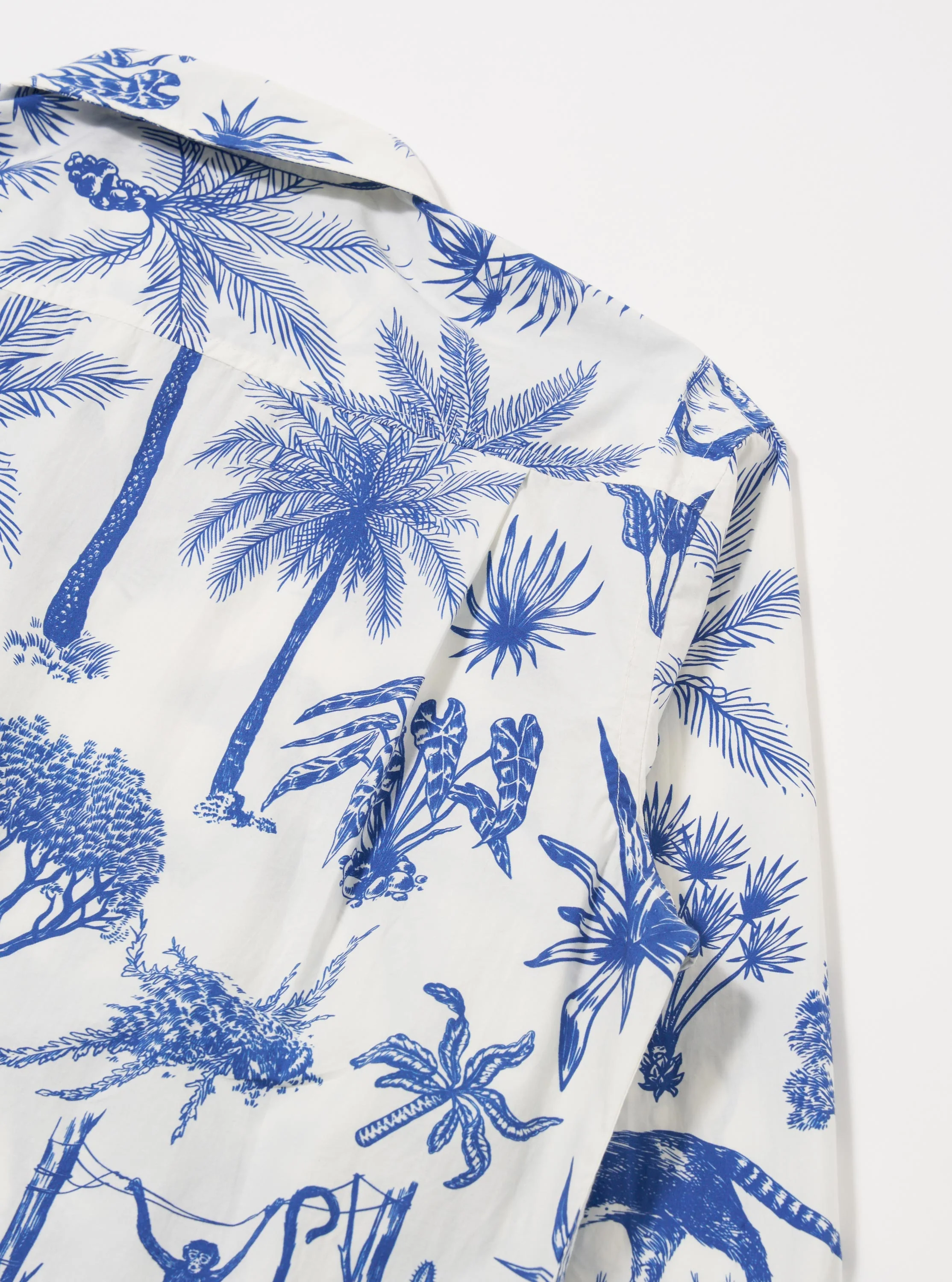 White Jungle Toile Poplin Fatigue Shirt - Image 6