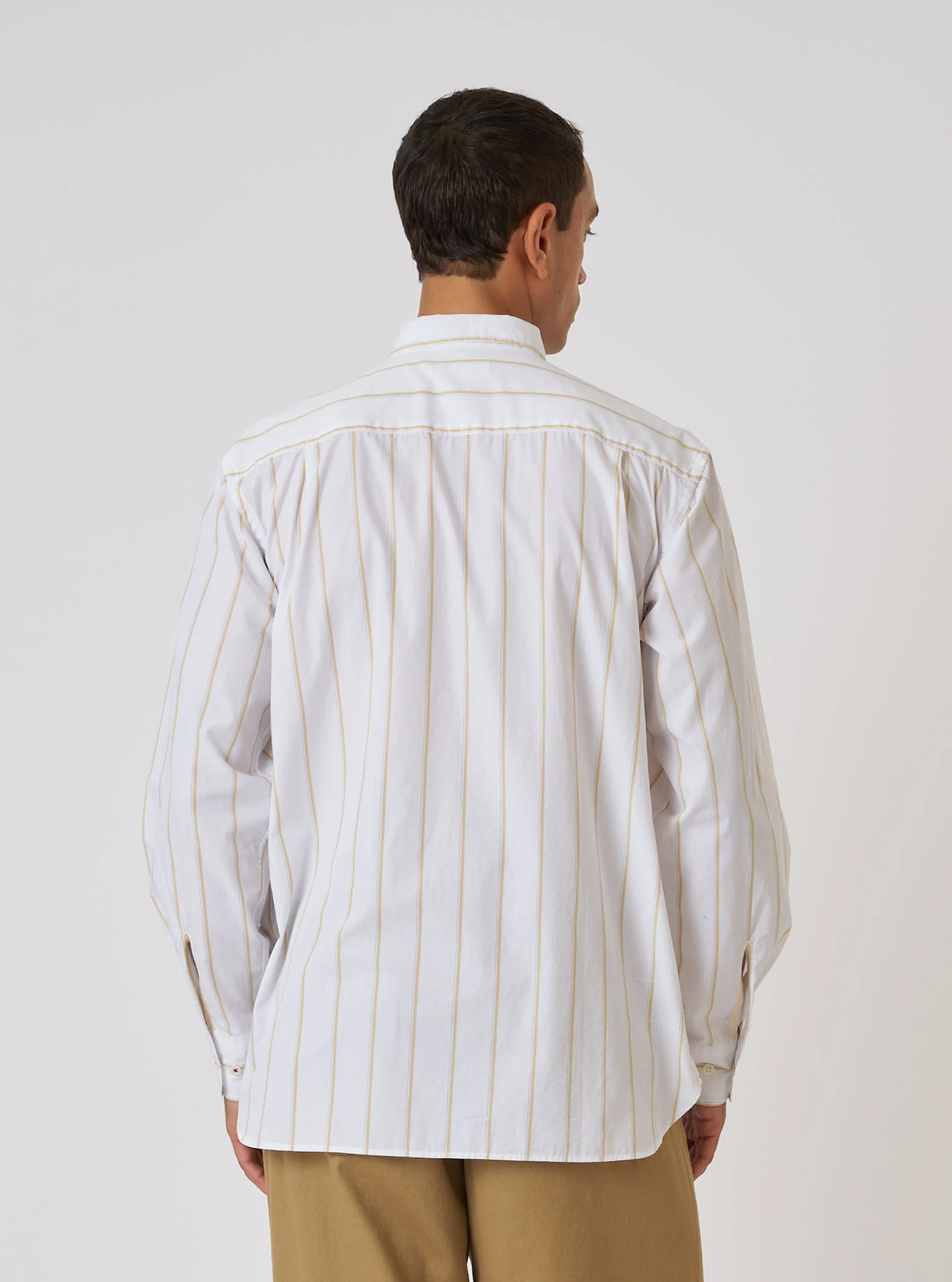 White Office Stripe Square Pocket Shirt - Image 3
