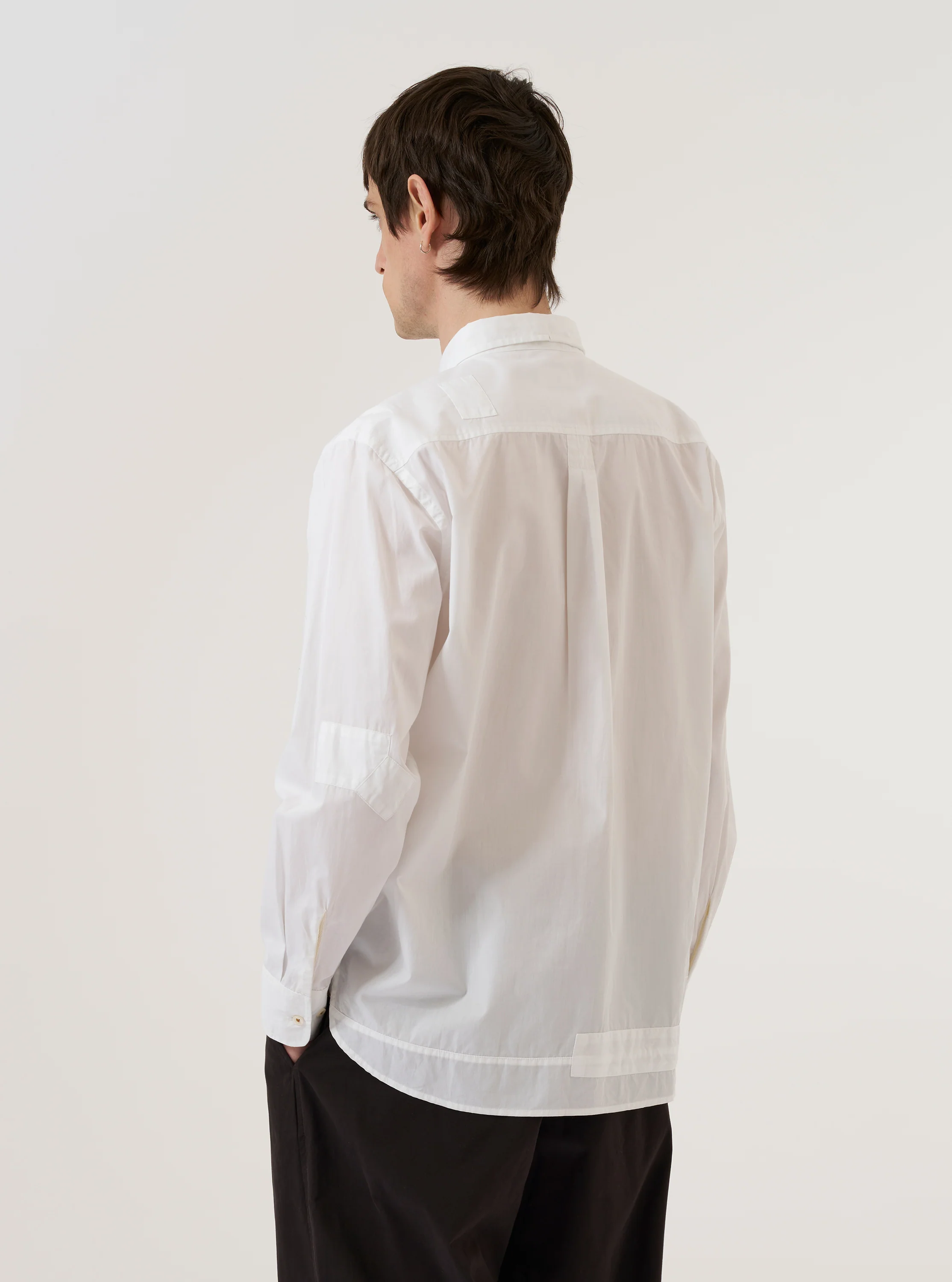 White Poplin Patched Lazy Day Shirt - Image 3