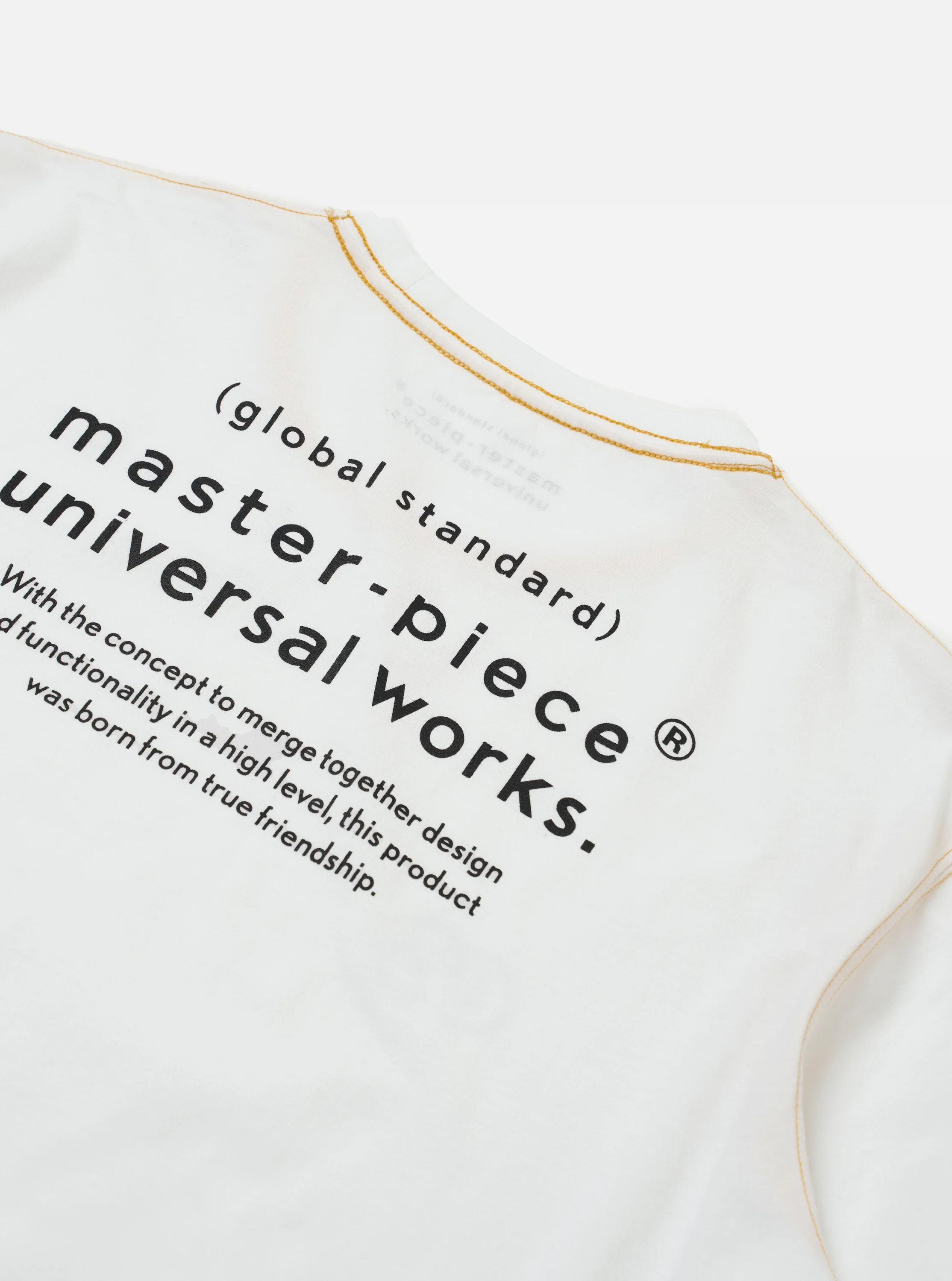 master-piece x Universal Works White Single Jersey Print Tee - Image 8
