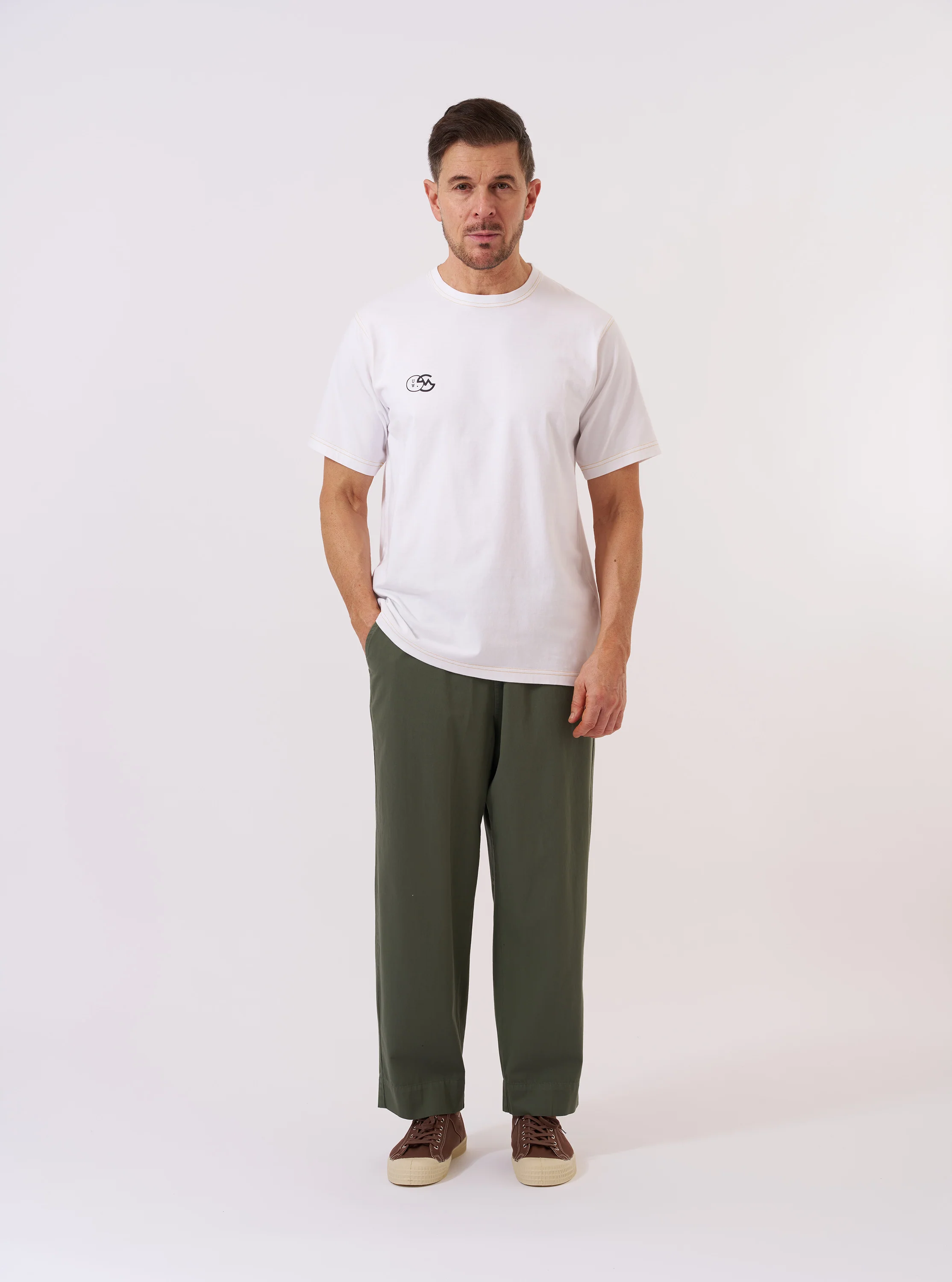 master-piece x Universal Works White Single Jersey Print Tee - Image 9