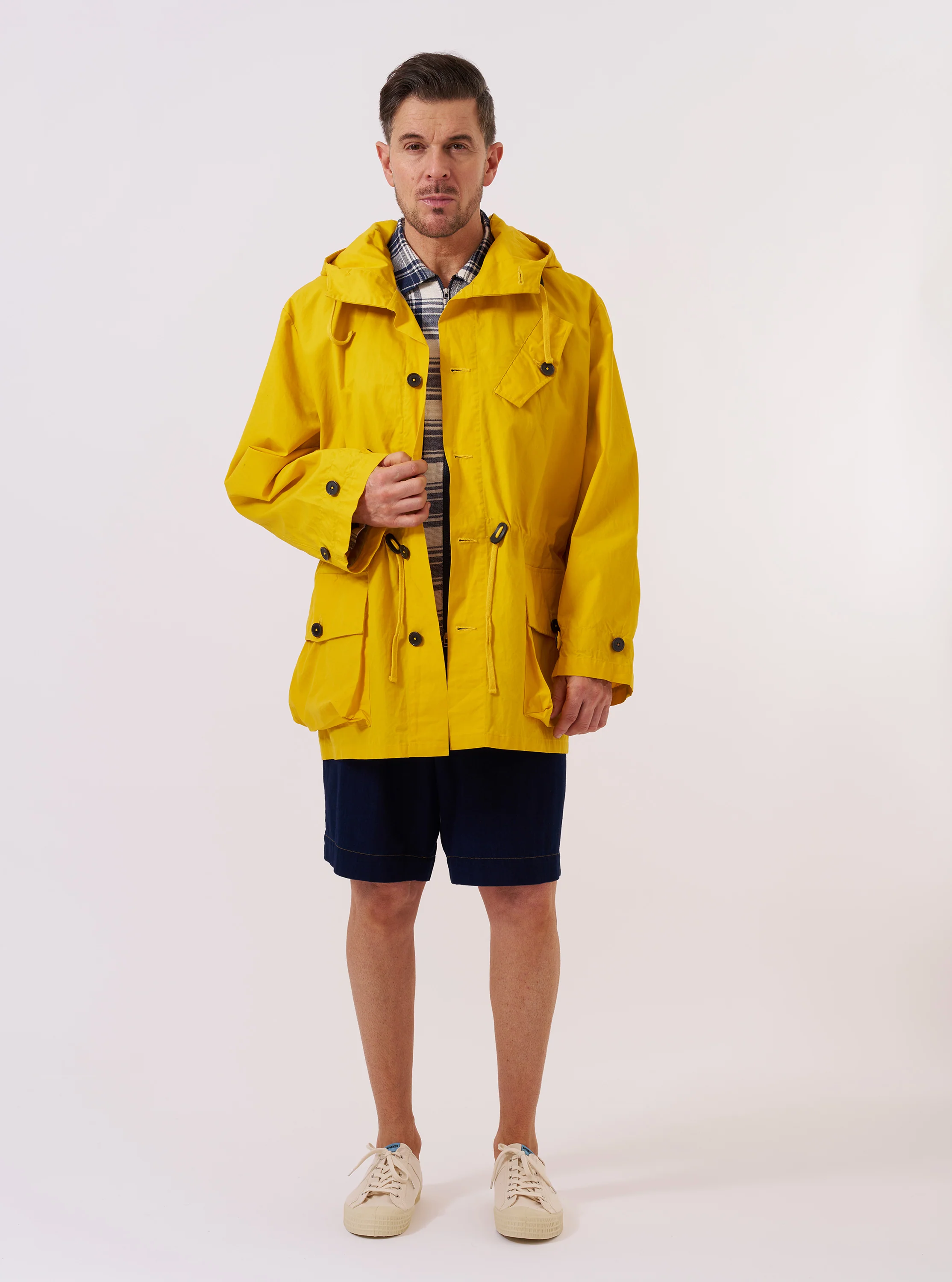 Yellow British Wax Cotton Boston Parka - Image 9