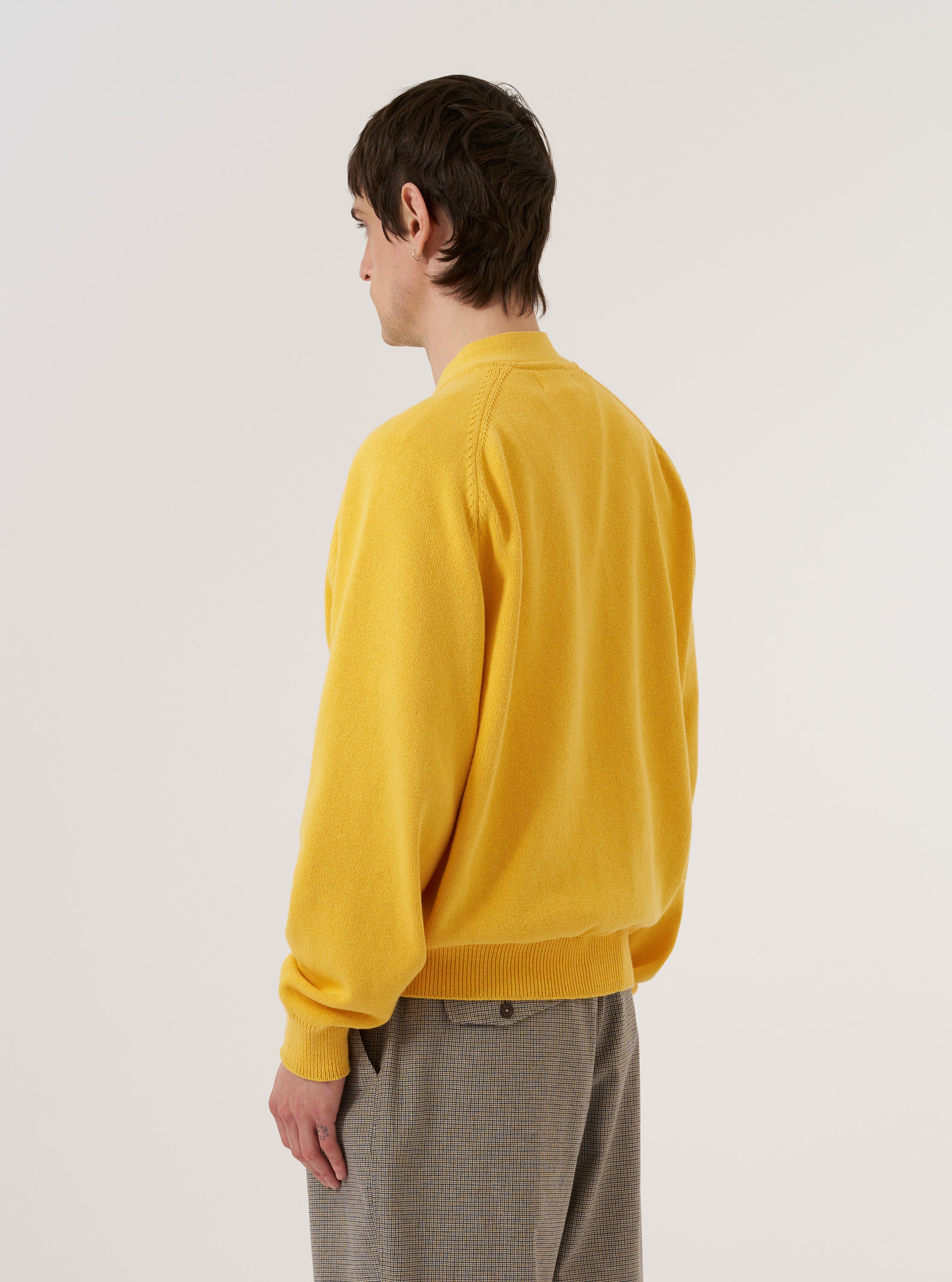 Yellow Eco Cotton Knit Pocket David Cardigan - Image 3