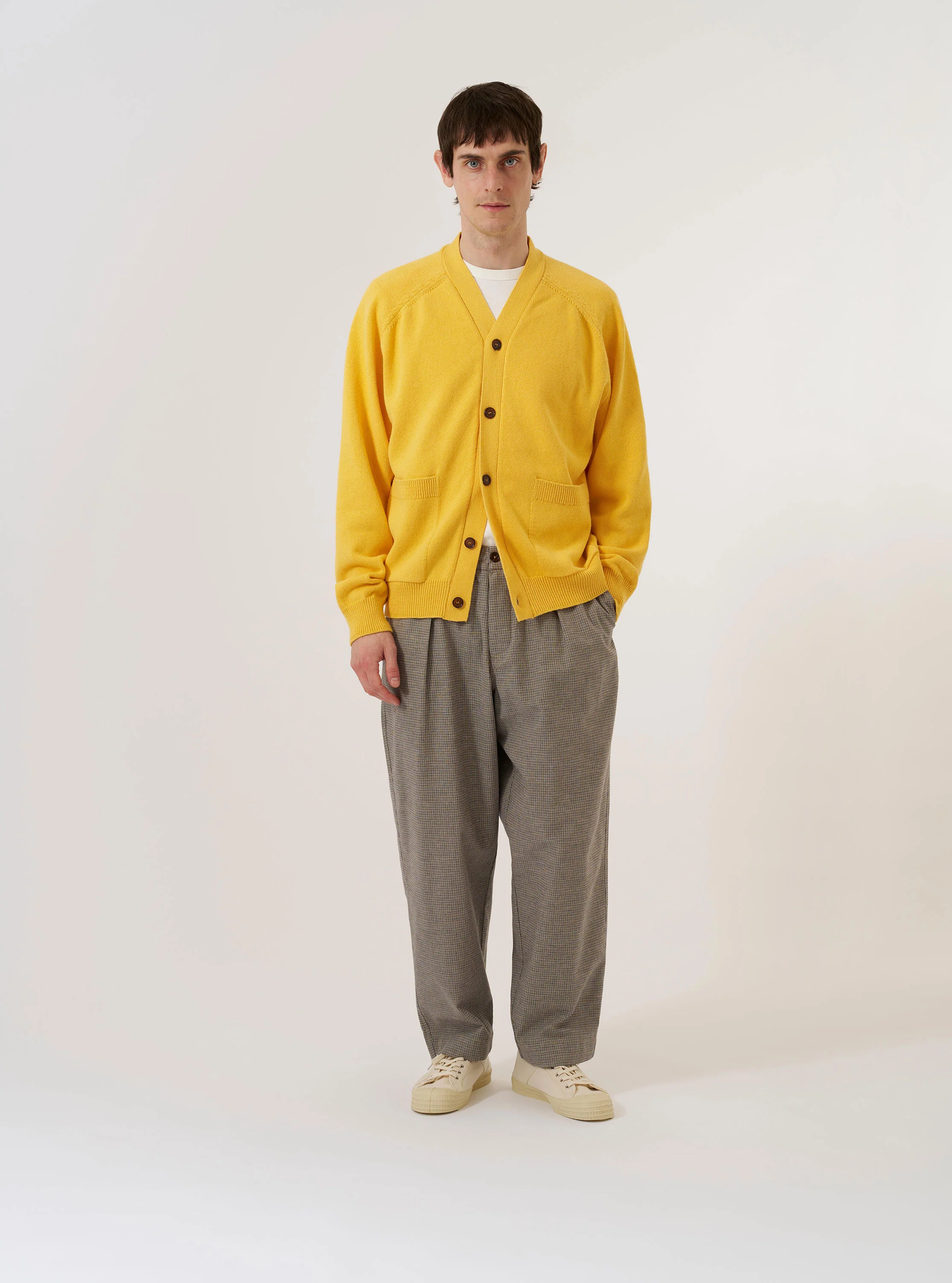 Yellow Eco Cotton Knit Pocket David Cardigan - Image 7