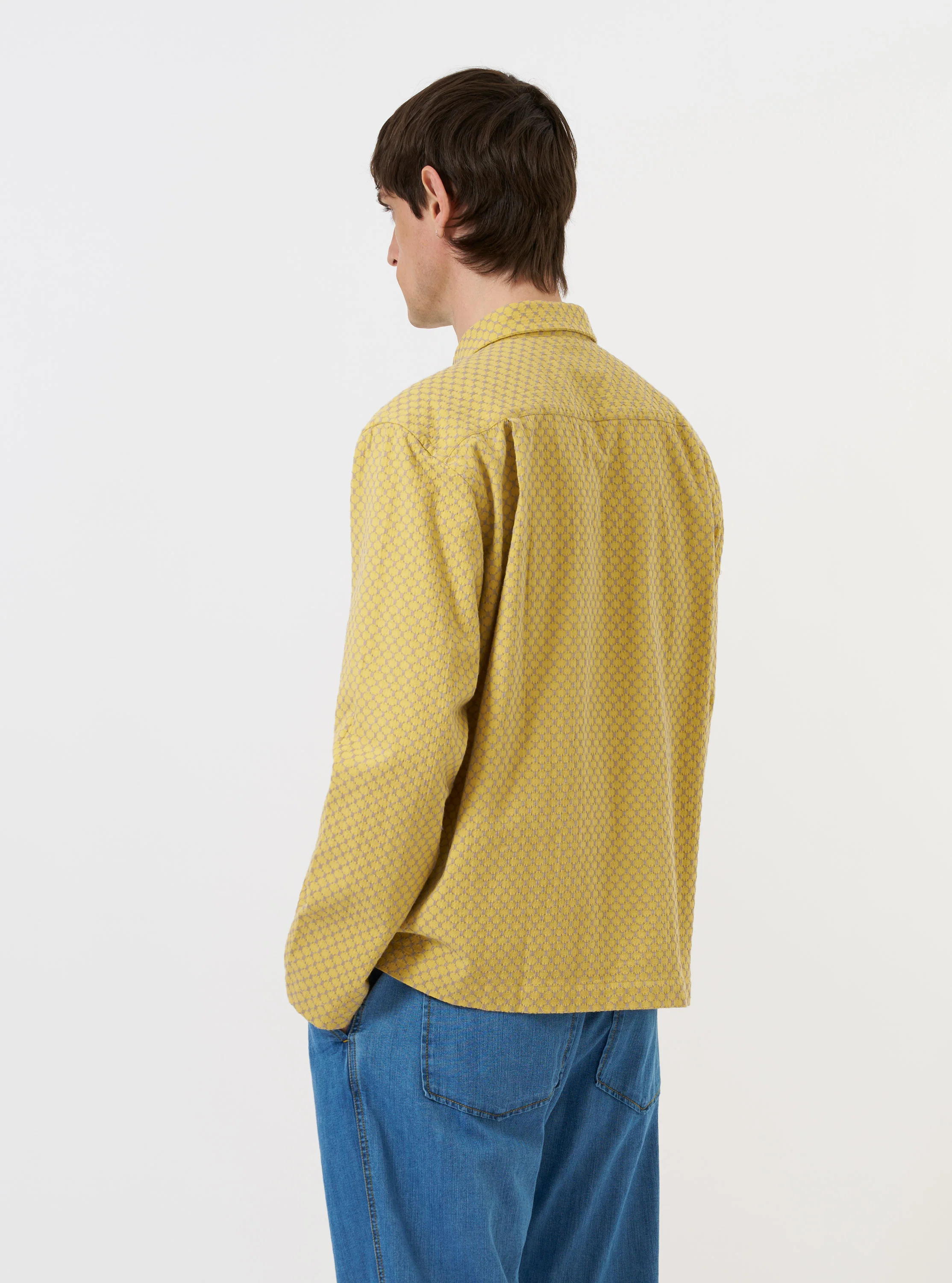 Yellow Mykonos Cotton Zip Shirt - Image 3
