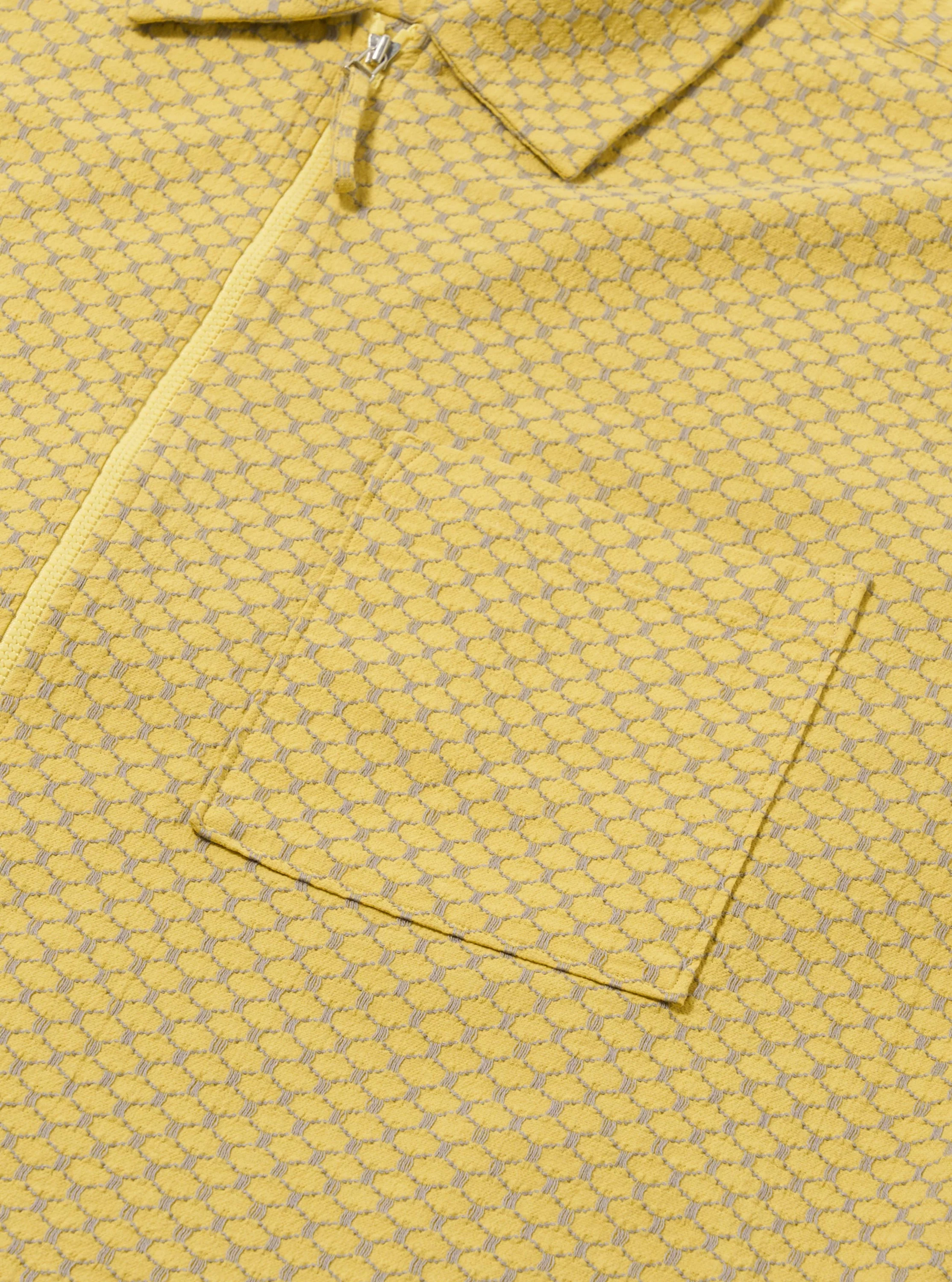 Yellow Mykonos Cotton Zip Shirt - Image 6