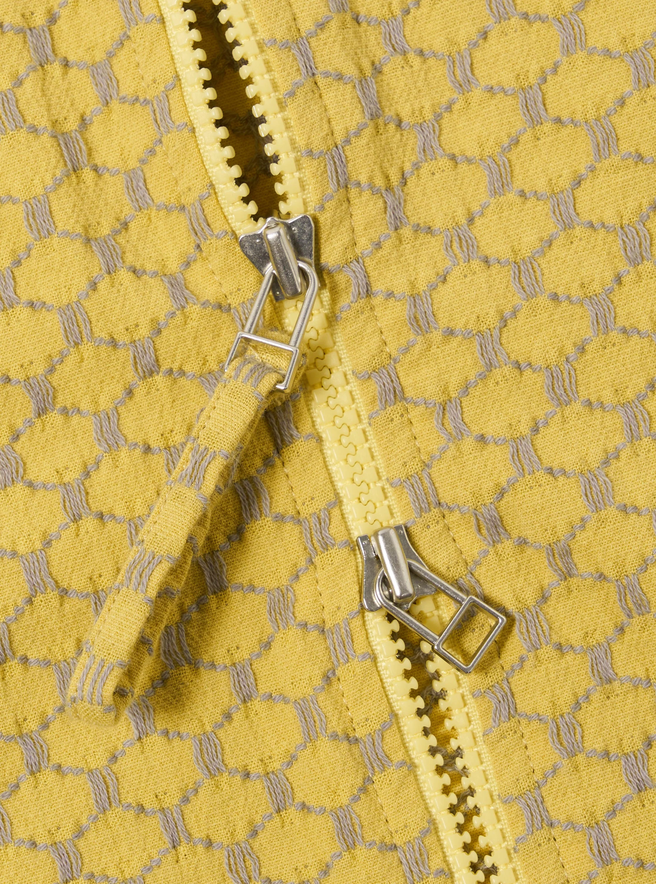 Yellow Mykonos Cotton Zip Shirt - Image 7